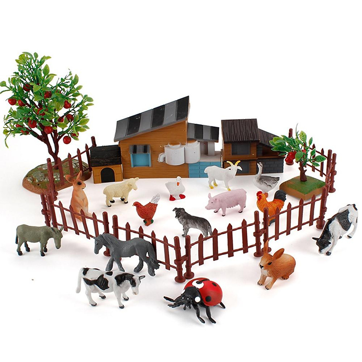 Mua Co Farm Sand Table Decoration DIY House Tree Animal Model Toy Ranch Scene Decoration Children Toys Mua Co Farm Sand Table Decoration DIY House Tree Animal Model Toy Ranch Scene Decoration Children Toys