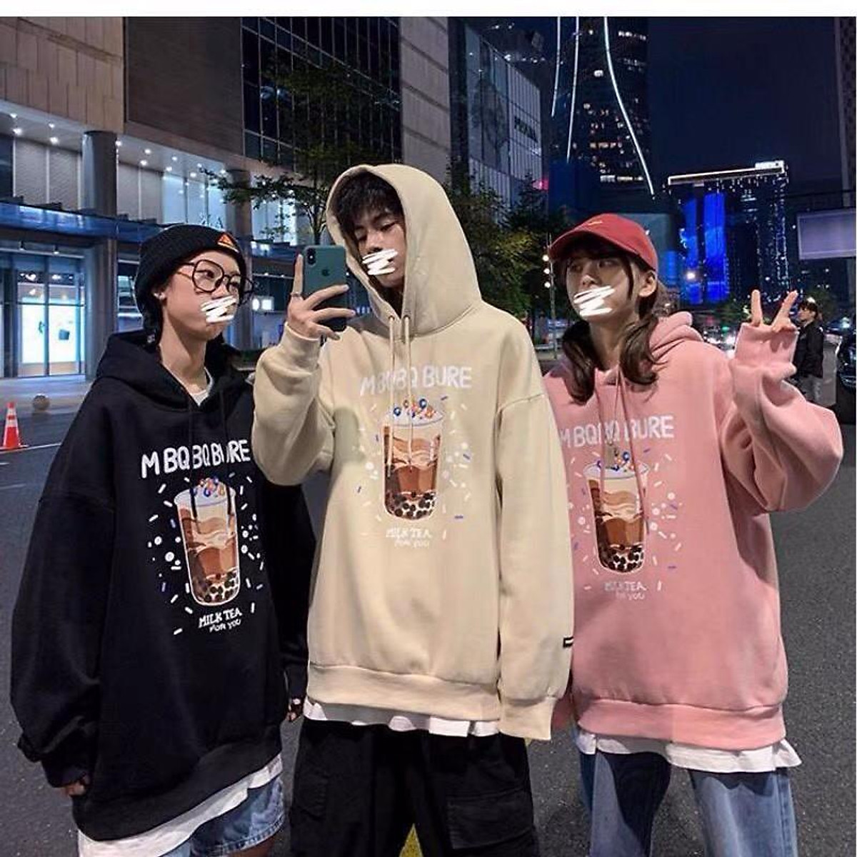 Áo Hoodie LY TRÀ SỮA Form rộng Unisex Nam Nữ Couple Chất Nỉ Bông Mịn Ulzzang KUN