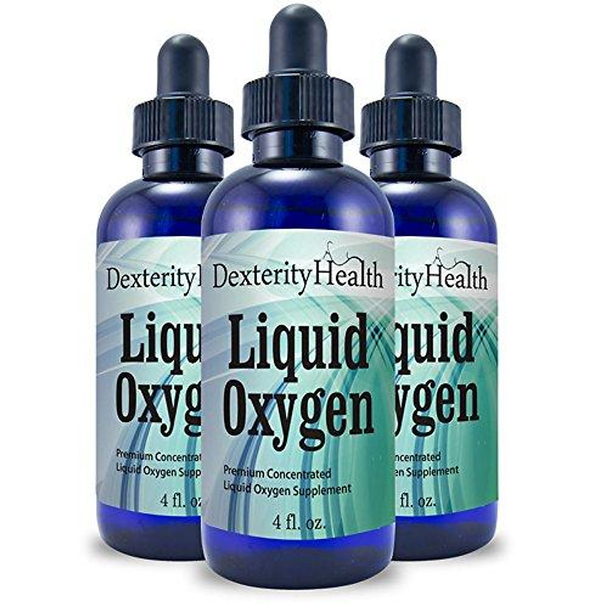 Dexterity Health Liquid Oxygen Drops, 3Pack of 4 oz. DropperTop