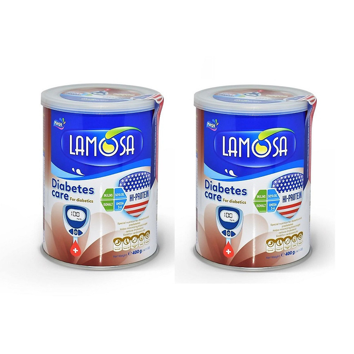 Bộ 2 Lon Sữa Bột LAMOSA DIABETES CARE - Dinh Dưỡng Cho Người Tiểu đường- Loại 400G