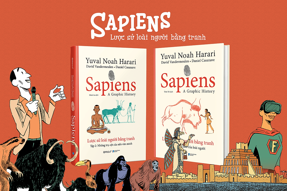 Combo Sapiens: Lược Sử Loài Người Bằng Tranh - Tập 1: Khởi Đầu Của Loài Người + Tập 2: Các Trụ Cột Của Nền Văn Minh