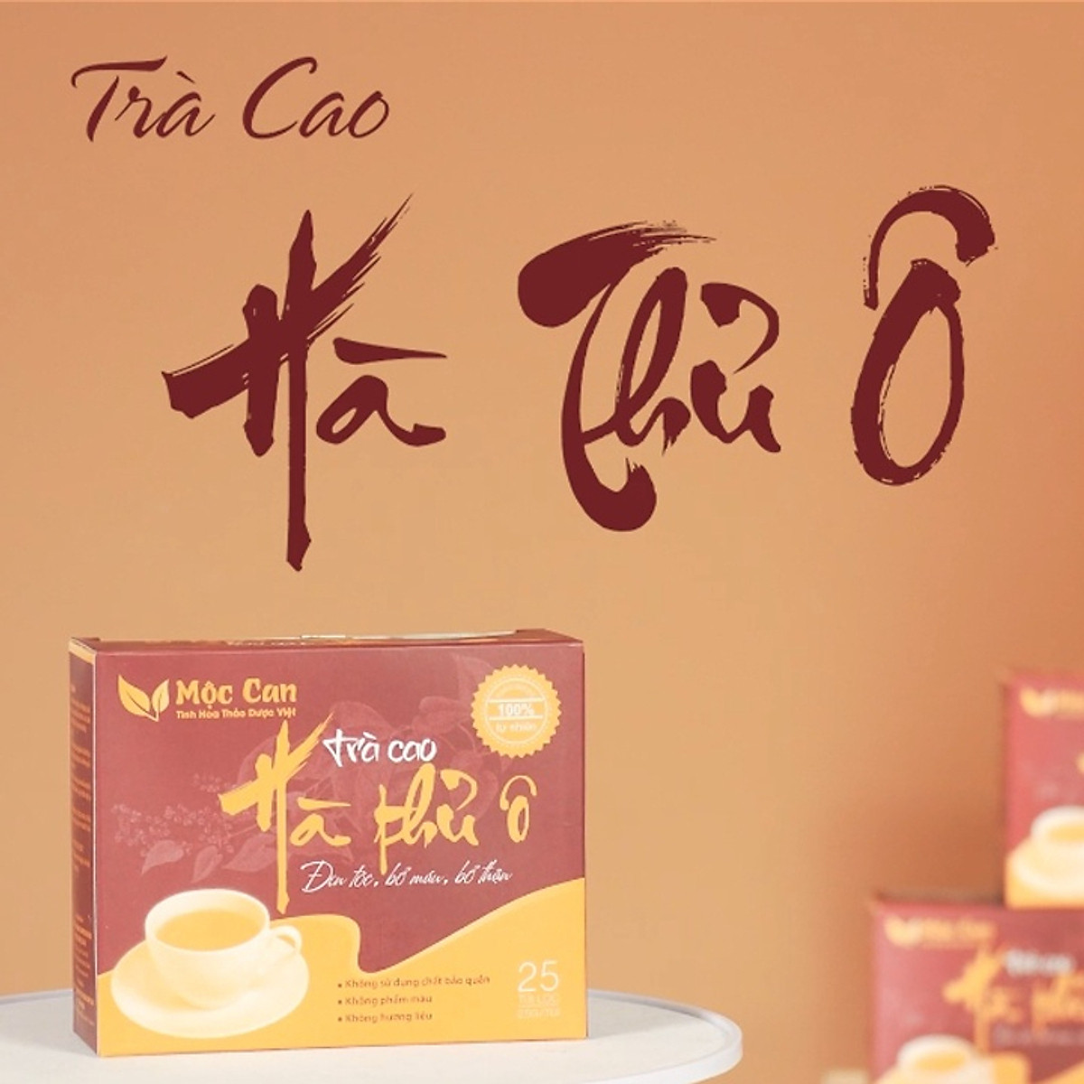 Trà hà thủ ô túi lọc ngăn ngừa rụng tóc,cải thiện tóc bạc sớm,hói đầu hộp 25 gói