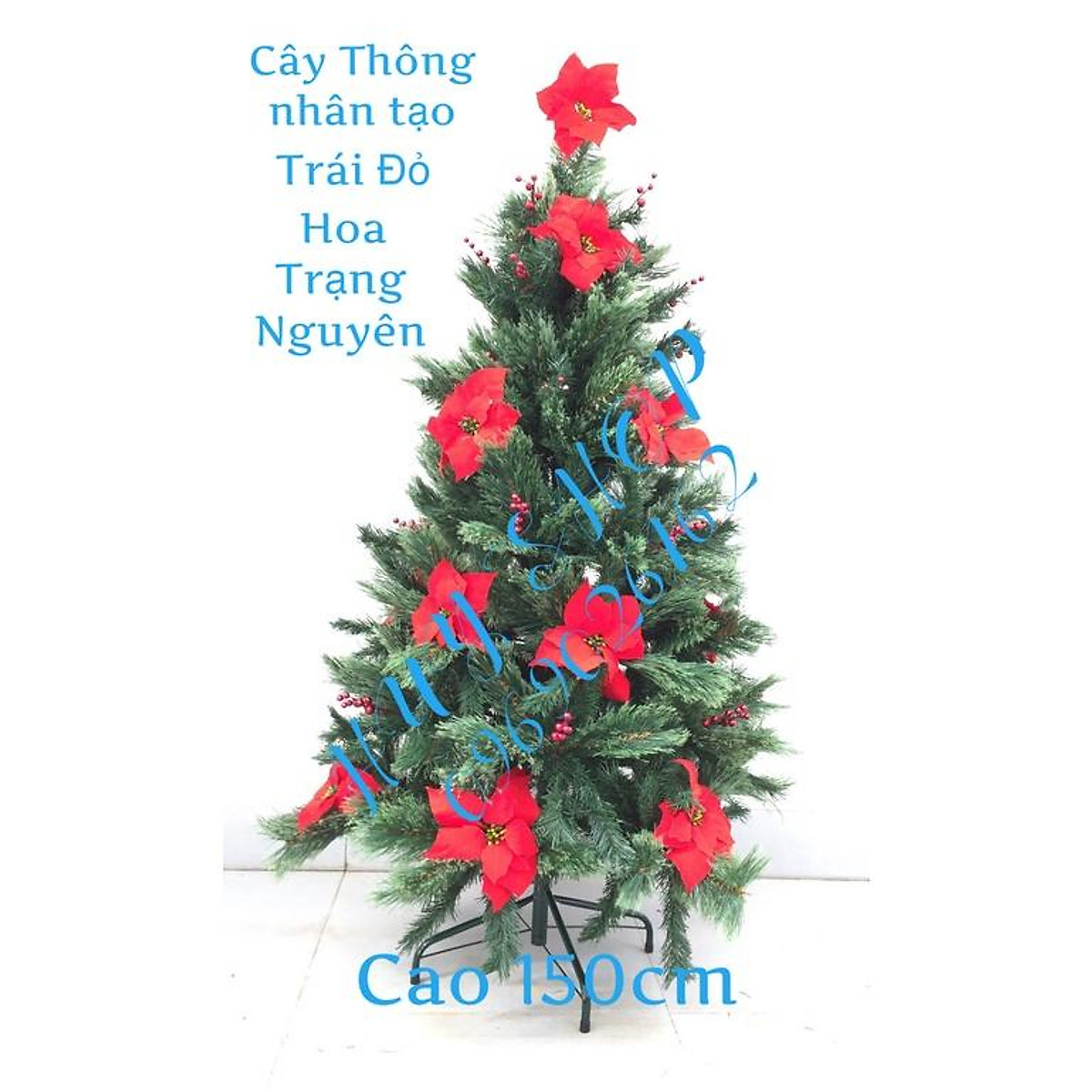 CÂY THÔNG NOEL NHÂN TẠO TRANG TRÍ GIÁNG SINH + HOA TRẠNG NGUYÊN 150CM