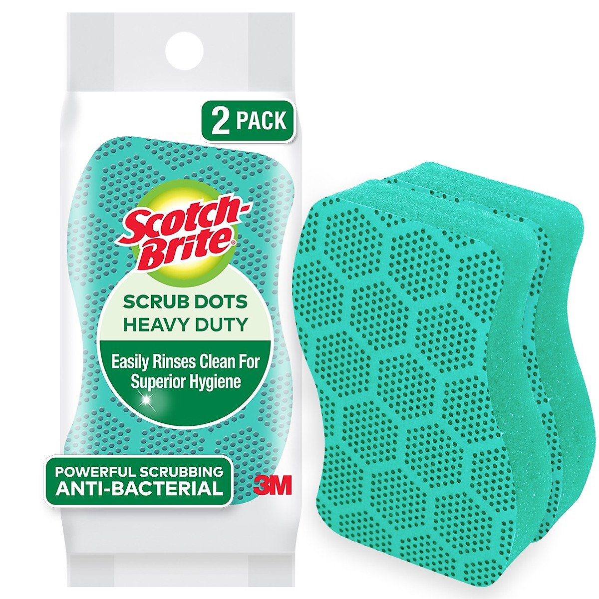 Miếng rửa chén hạt nổi siêu sạch Scotch Brite 3M đa năng, công nghệ độc quyền mới, mút kháng khuẩn ngăn vi trùng, không gây mùi, không bám cặn bẩn, dễ dàng vệ sinh (Màu cam/ Màu xanh lục)