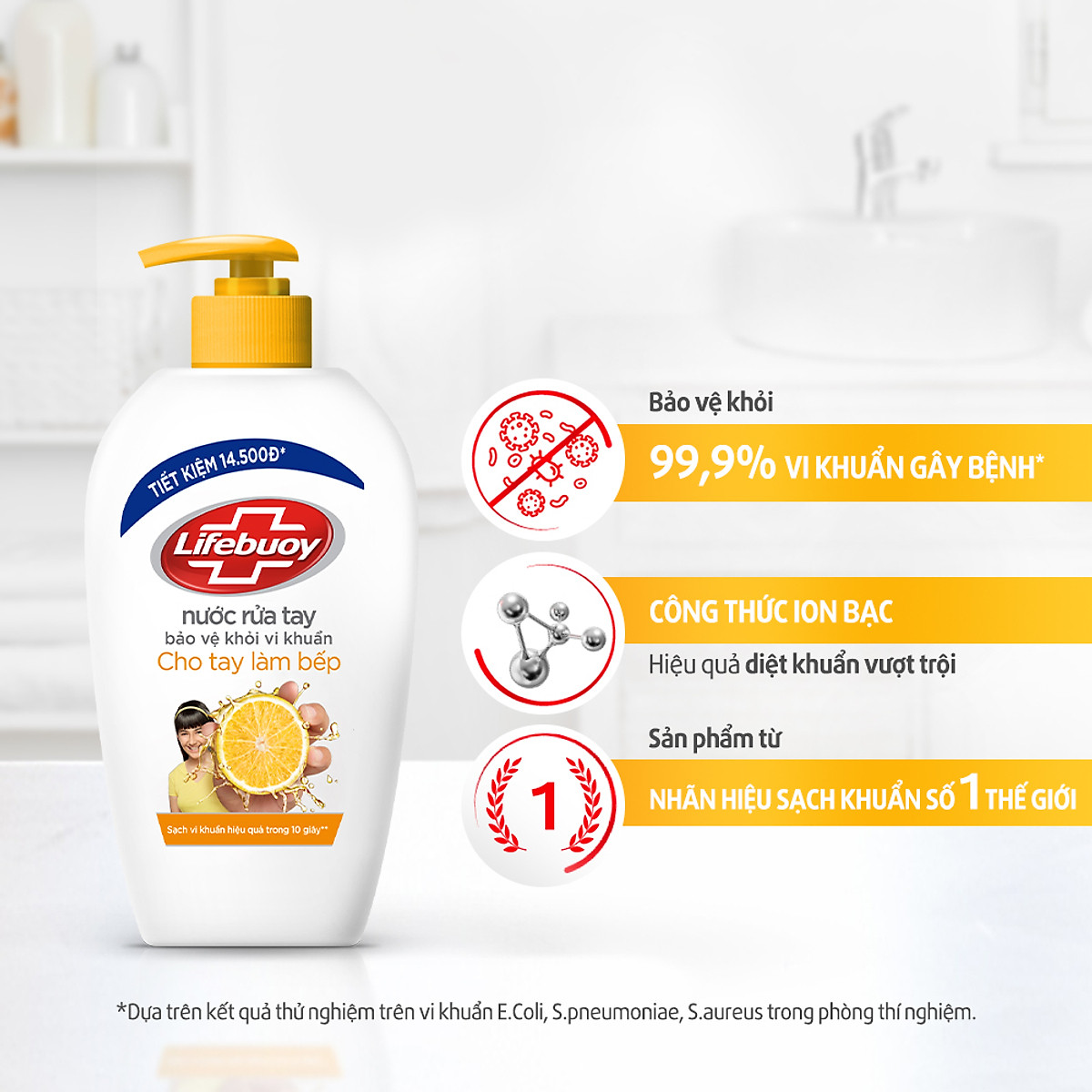 Combo 2 Nước Rửa Tay Lifebuoy Cho Tay Làm Bếp Giúp Khử Mùi Khó Chịu Và Bảo Vệ Khỏi 99.9% Vi Khuẩn Trên Tay Chai 450g