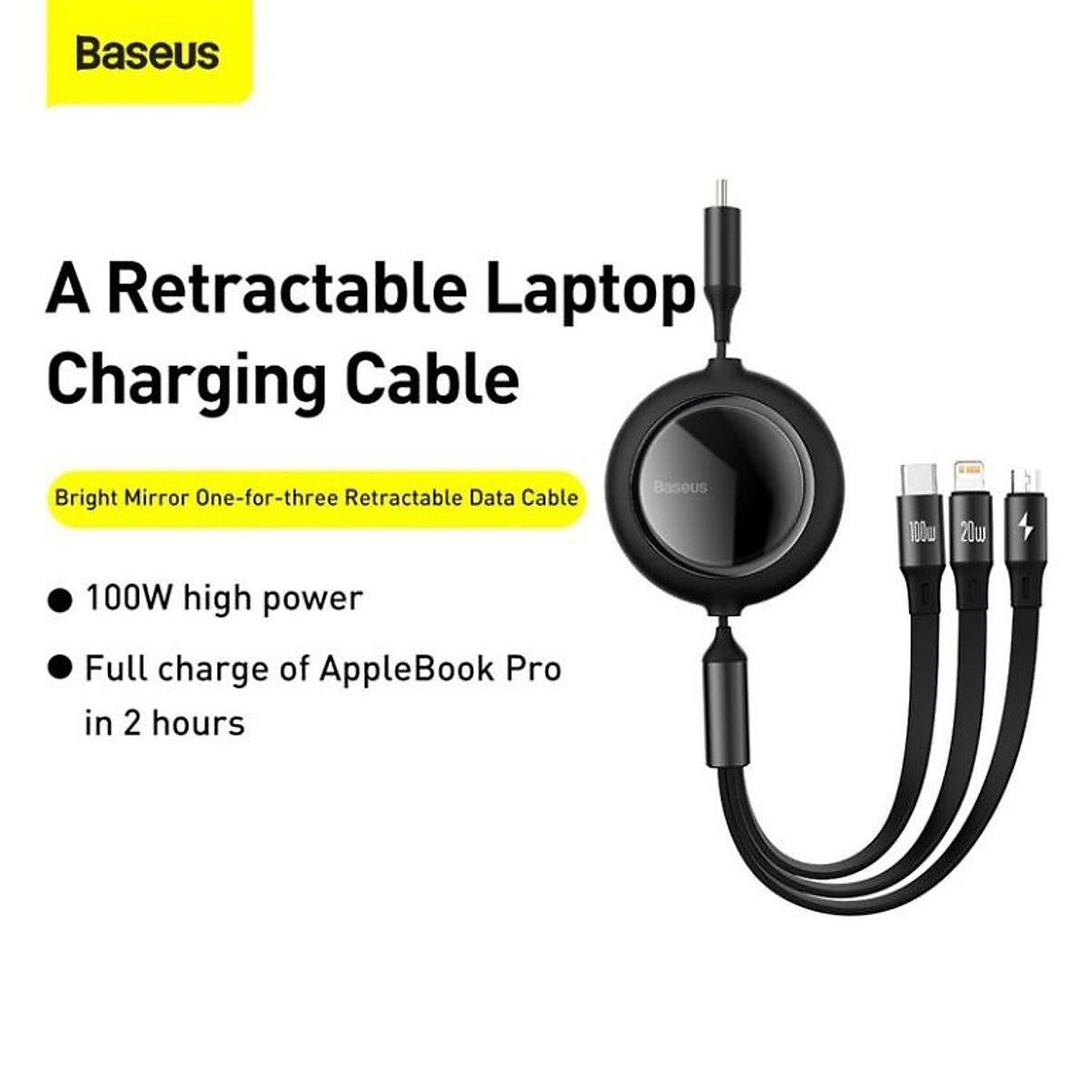 Cáp sạc nhanh Baseus cổng usb 3 trong 1 micro type C 100W - Hàng Chính Hãng