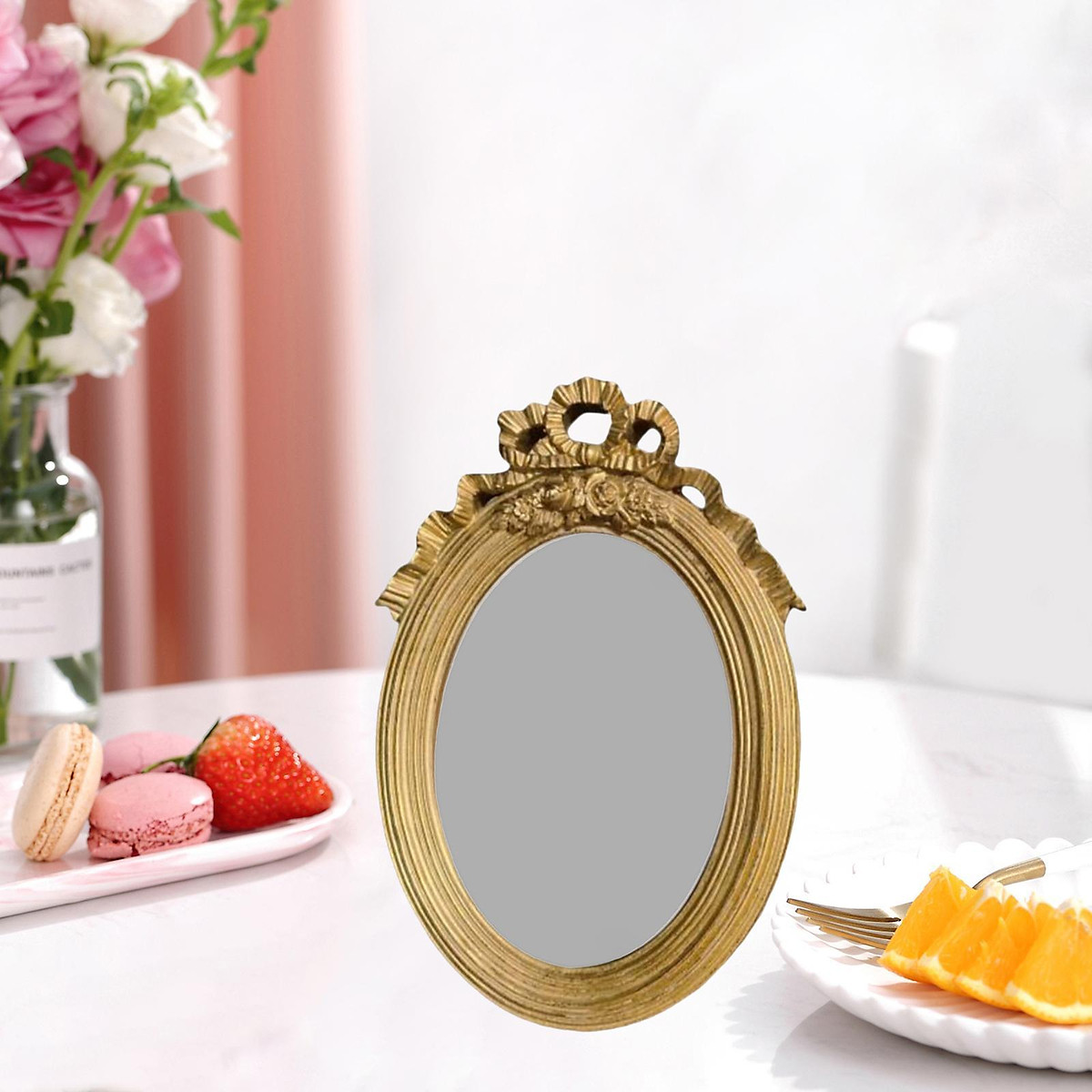 Vintage Oval Resin Golden Picture Frame Photo Holder Crafts Decor ...