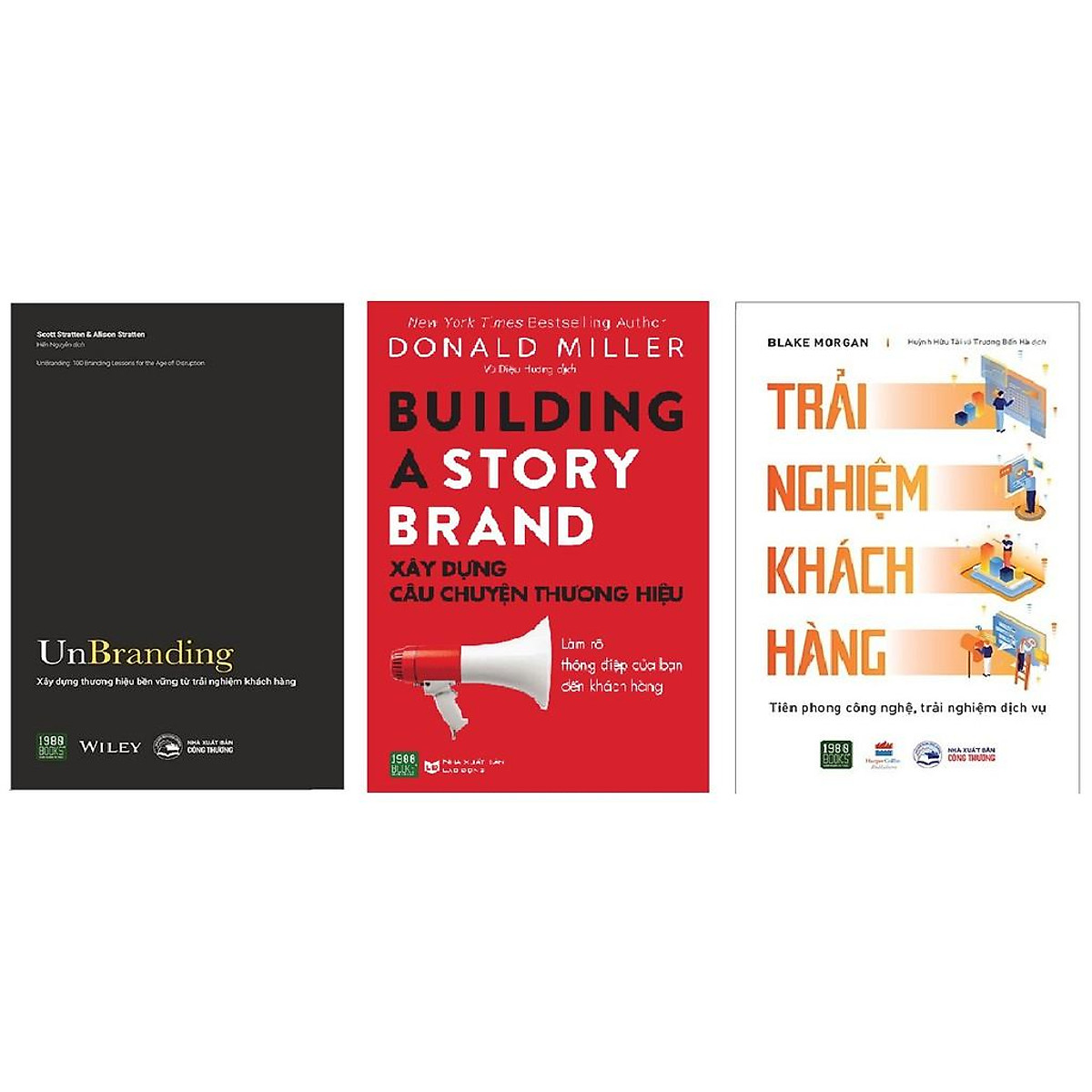 Sách - Combo 3 Cuốn Trải Nghiệm Khách Hàng, Unbranding Xây Dựng Thương Hiệu , Building A Story Brand ( kèm sổ tay )