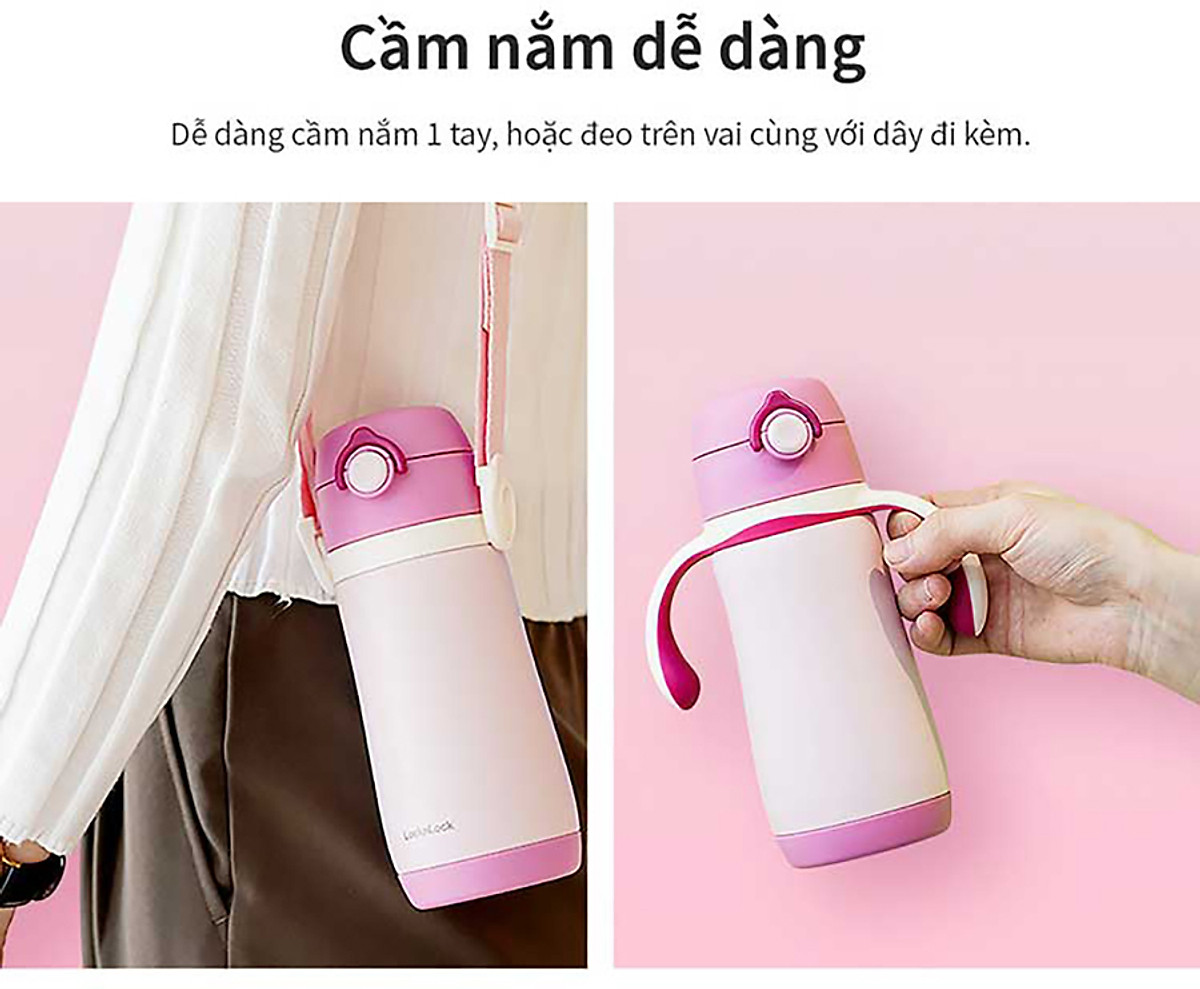 Bình giữ nhiệt cho trẻ em LocknLock Cozy Kids Straw Tumbler LHC4236 330ml