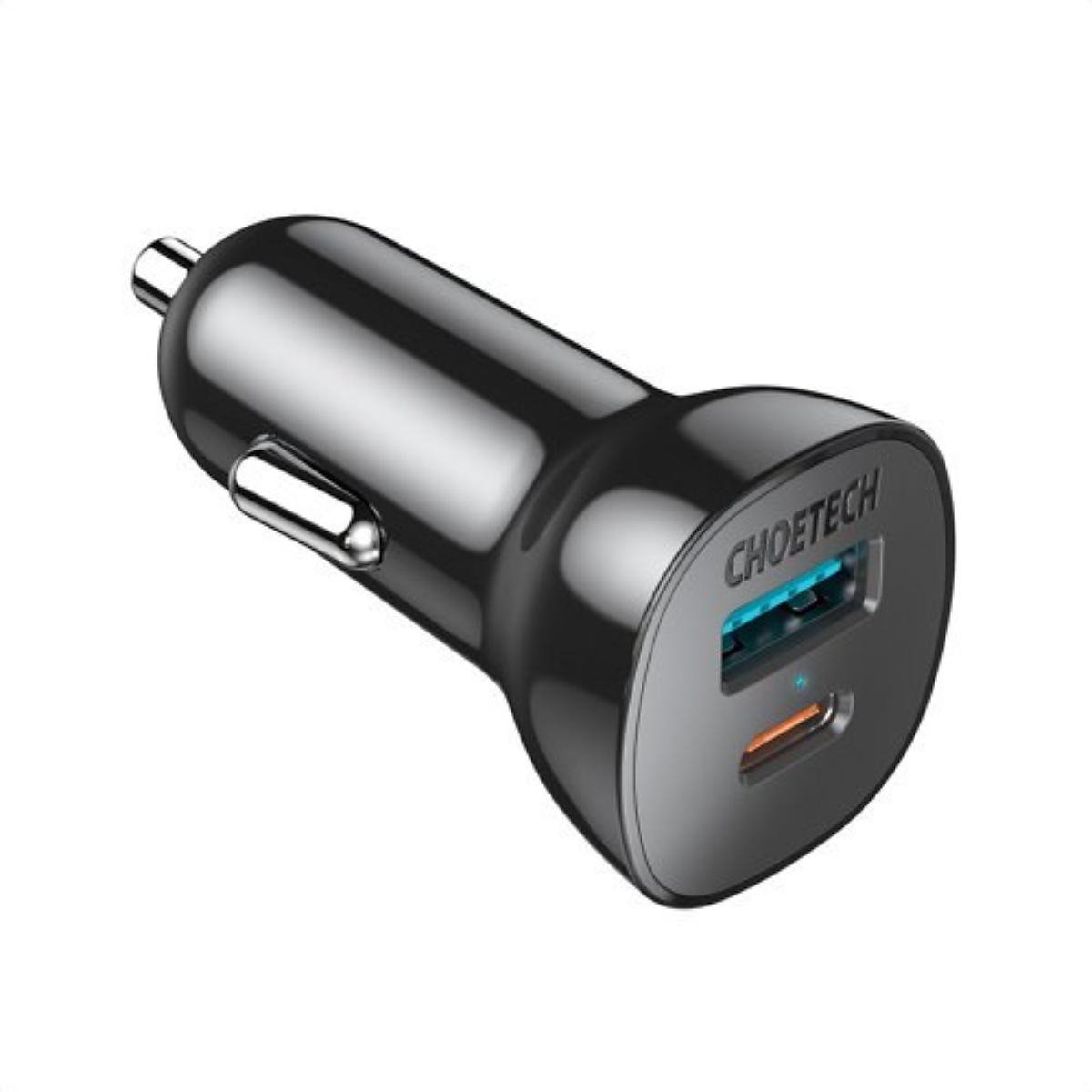 Củ Sạc Điện Thoại Ô Tô 38W CHOETECH TC0005 V2 USB Quick Charge 3.0 18W, Type-C PD 20W - Hàng Chính Hãng