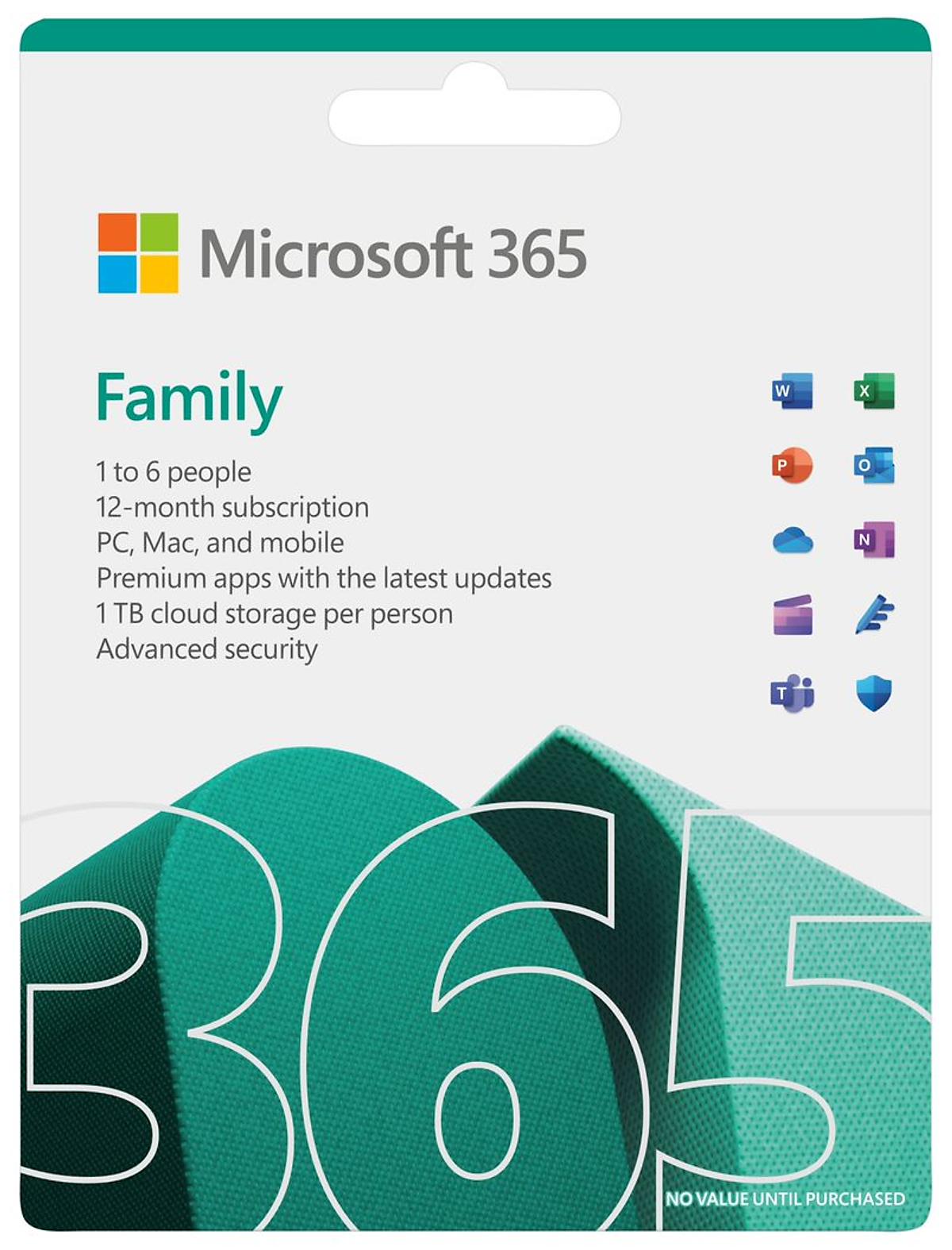 Phần mềm Microsoft 365 Family English APAC EM Subscr 1YR Medialess P10 (6GQ-01896) - Hàng Chính Hãng