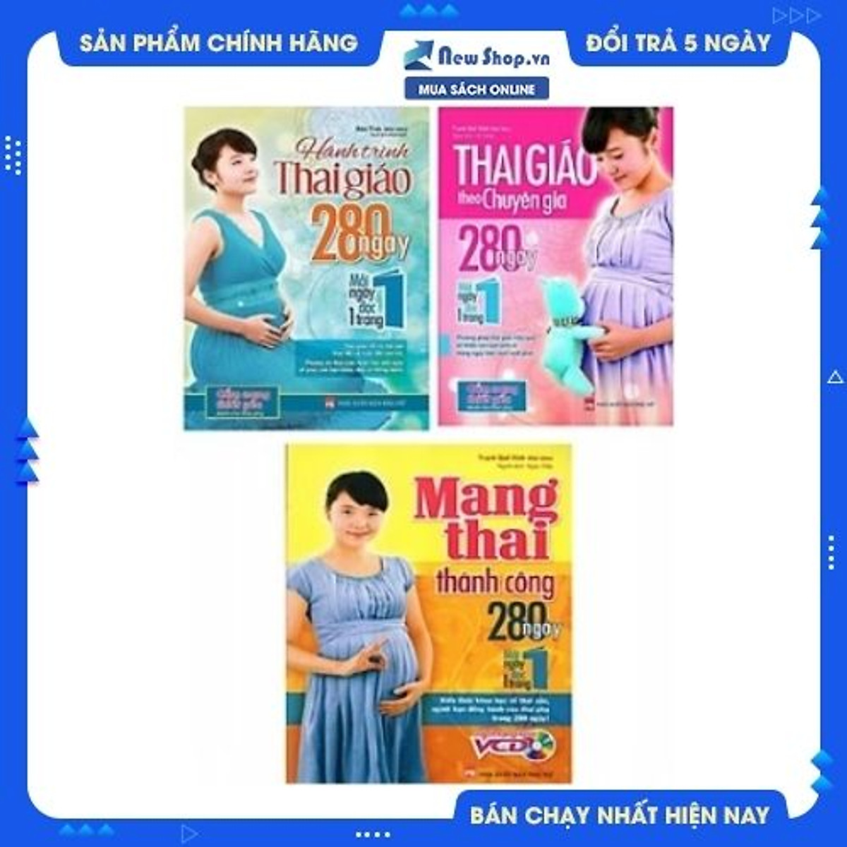 Combo sách: Hành trình thai giáo 280 ngày, Thai Giáo Theo Chuyên Gia - 280 Ngày - Mỗi Ngày Đọc Một Trang và Mang Thai Thành Công - 280 Ngày Mỗi Ngày Đọc 1 Trang 