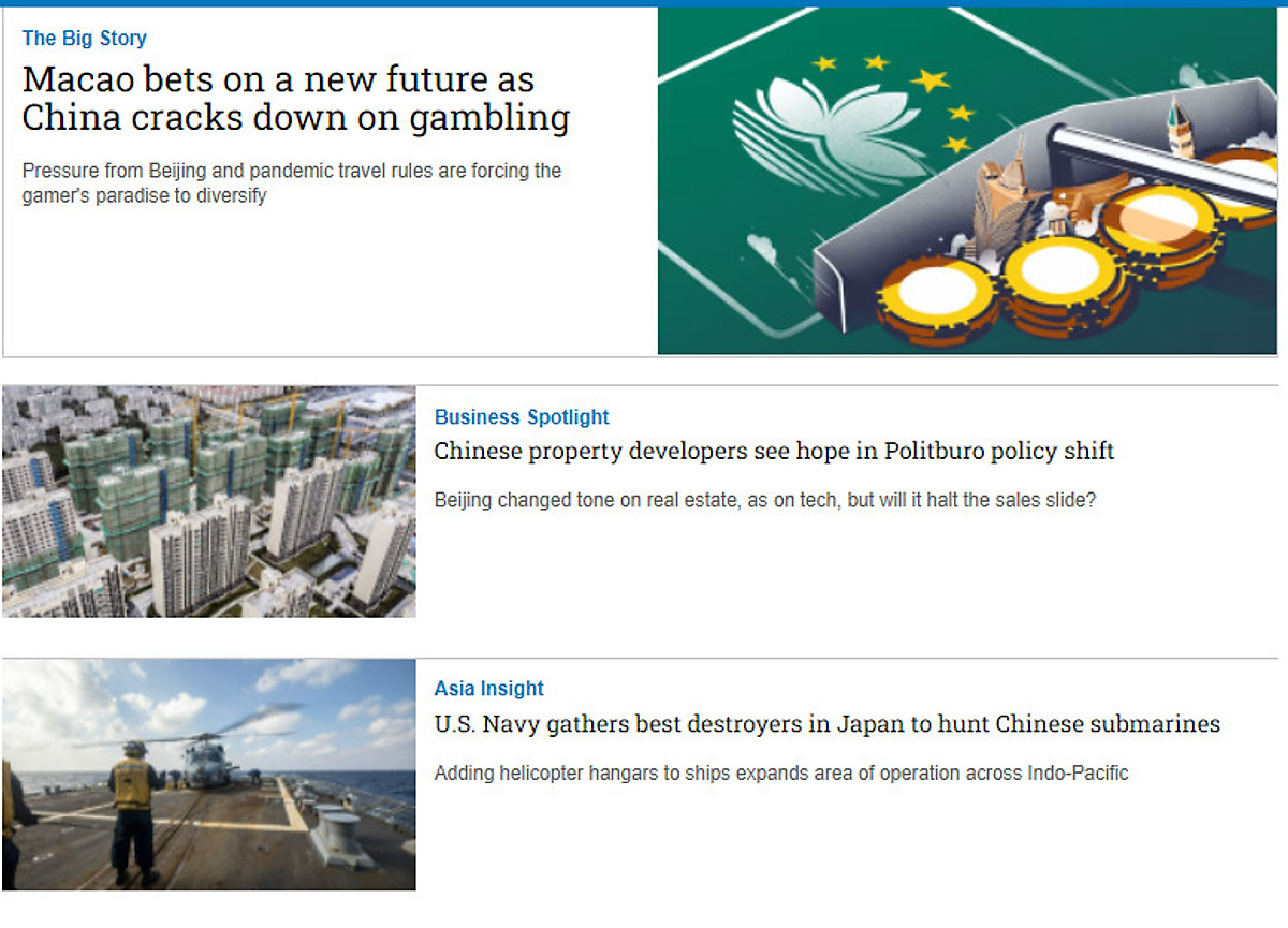 Nikkei Asian Review: Nikkei Asia - 2022: MACAO BETS ON A NEW FUTURE - 20.22 tạp chí kinh tế nước ngoài, nhập khẩu từ Singapore