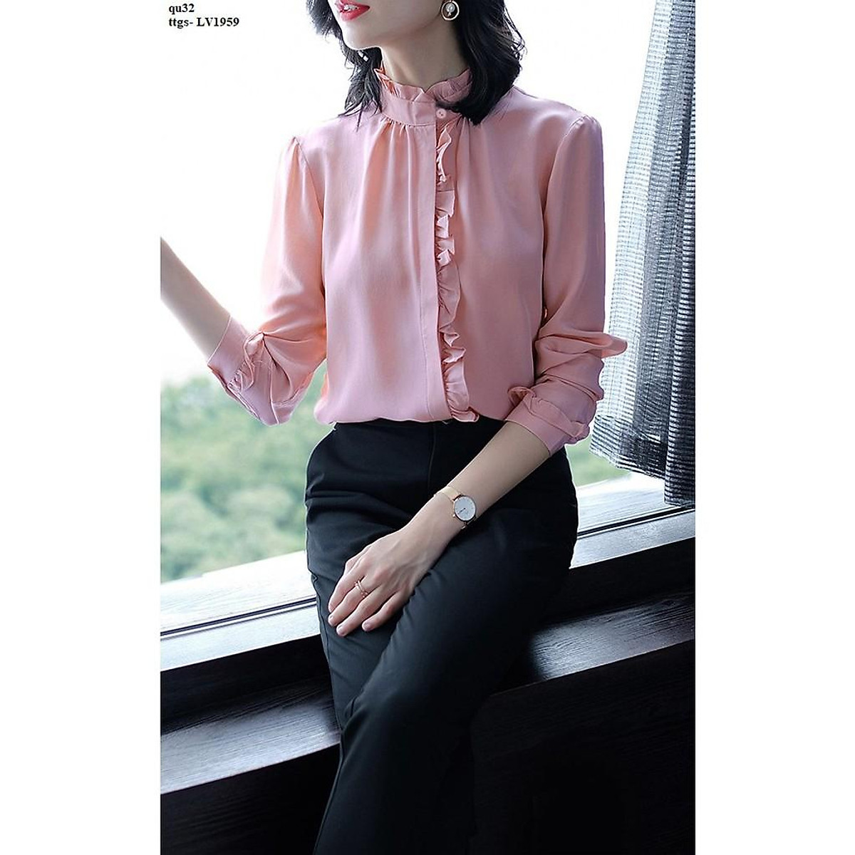 ÁO SƠ MI NHÚN BÈO 5747 Thời Trang Đan Châu #41 ÁO SƠ MI NHÚN BÈO 5747 Thời Trang Đan Châu