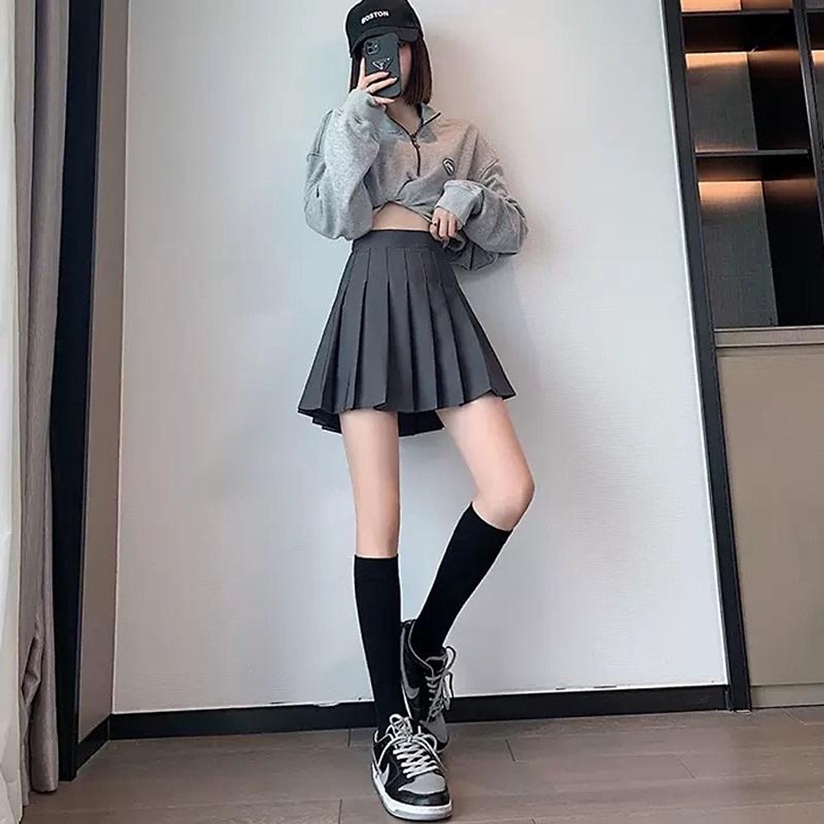 Mua Chân váy tennis xếp ly to 3 màu trendy đen trắng xám thời trang Banamo  Fashion 5321 giá rẻ nhất  TecKiVn