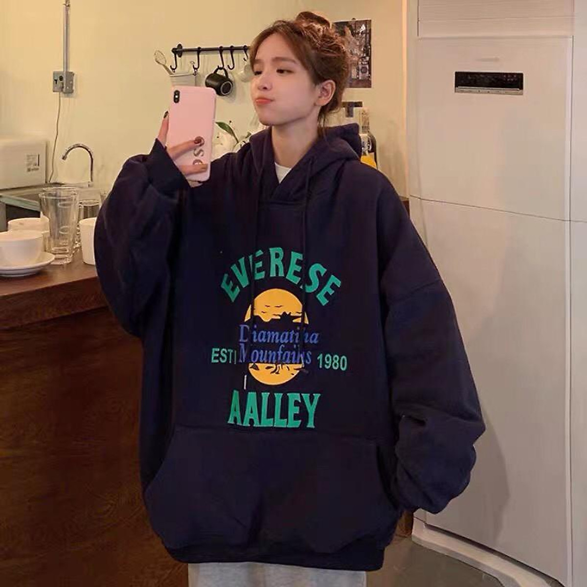 Áo Khoác Hoodie Alley chất nỉ bông mịn đẹp - Form rộng Unisex Nam Nữ Couple Ulzzang KUN