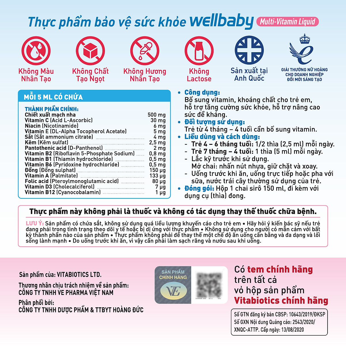Bộ Sản Phẩm Vitabiotics Viên Uống PREGNACARE PLUS OMEGA-3 Cho Mẹ Bầu 56 Viên Và Siro WELLBABY Cho Bé 150ml