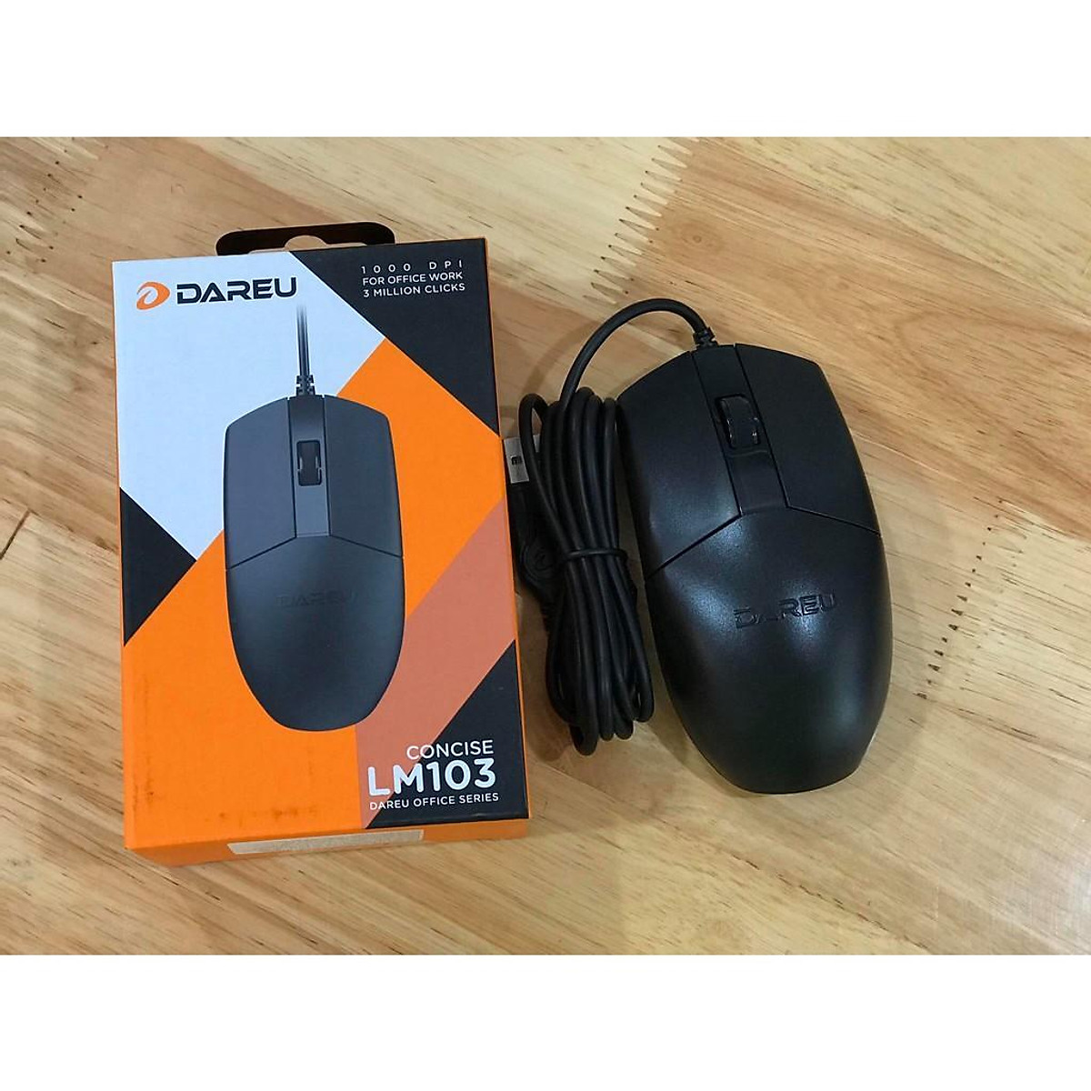 Chuột Dareu LM103- Màu đen - Hàng Chính hãng