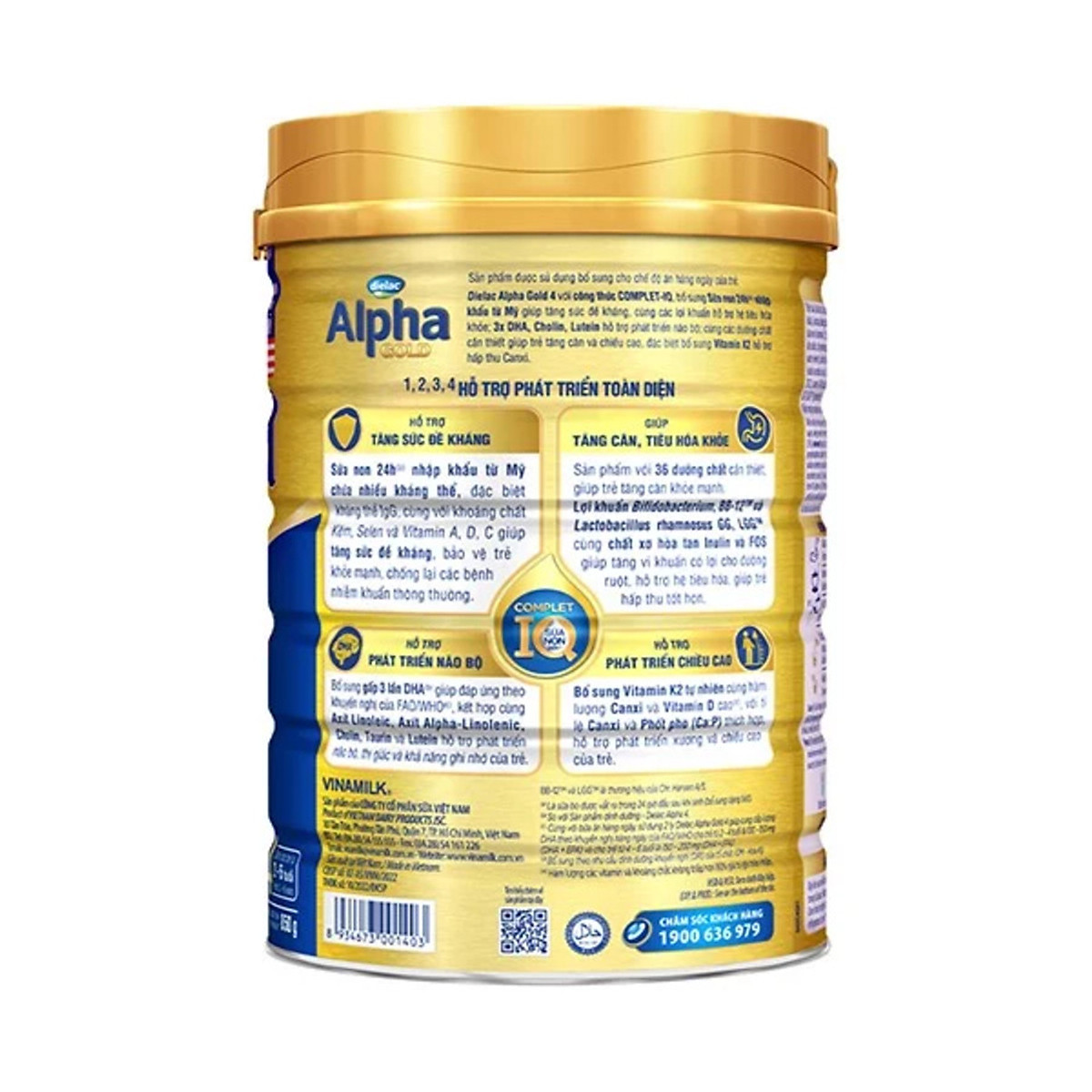 Sữa bột Vinamilk Dielac Alpha Gold 4 850g (cho trẻ từ 2- 6 tuổi)