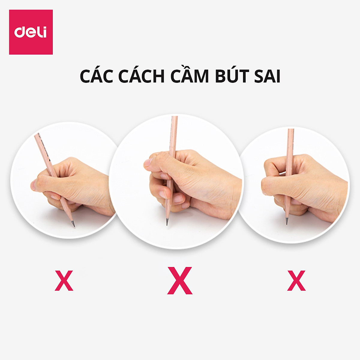 Bút Chì Gỗ Định Vị 2B Deli - Hộp 12 Dễ Cầm Điều Chỉnh Tư Thế Viết Học Sinh Luyện Chữ Vẽ Phác Thảo Văn Phòng An Toàn