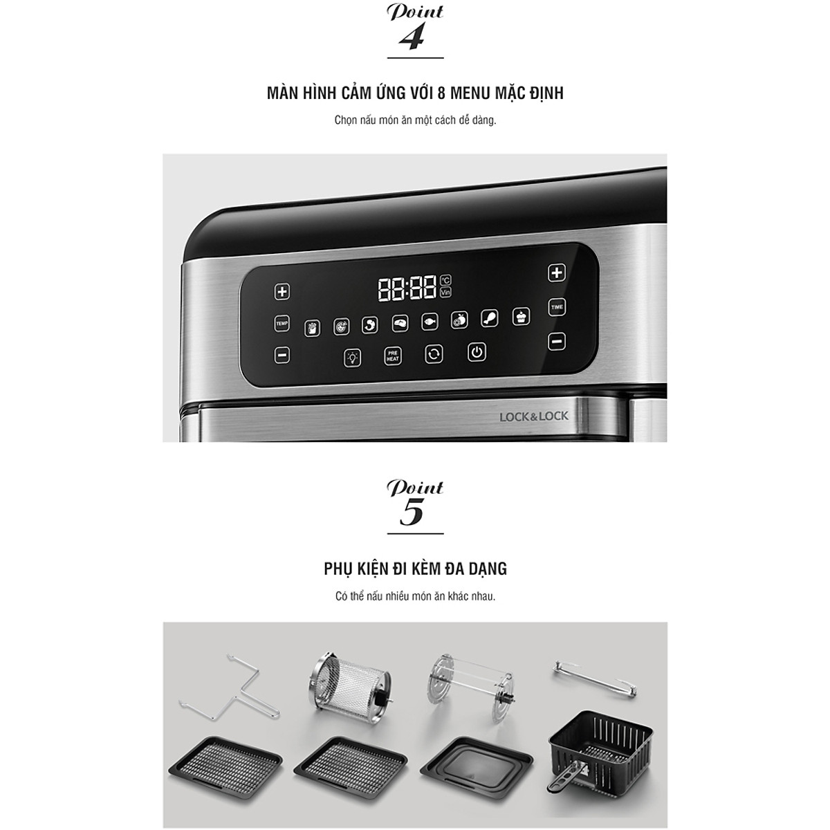 Lò Nướng Chân Không Điện Tử Lock&Lock EJF291BLK 10L - Hàng Chính Hãng