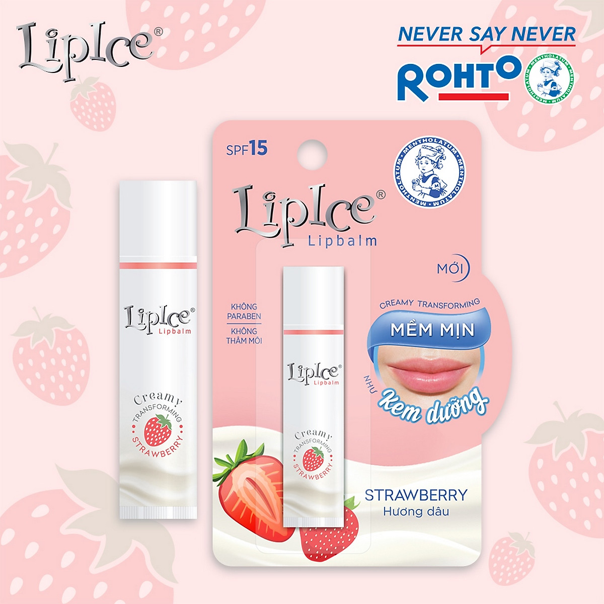 Son dưỡng môi không màu chuyển kem mịn LipIce Creamy