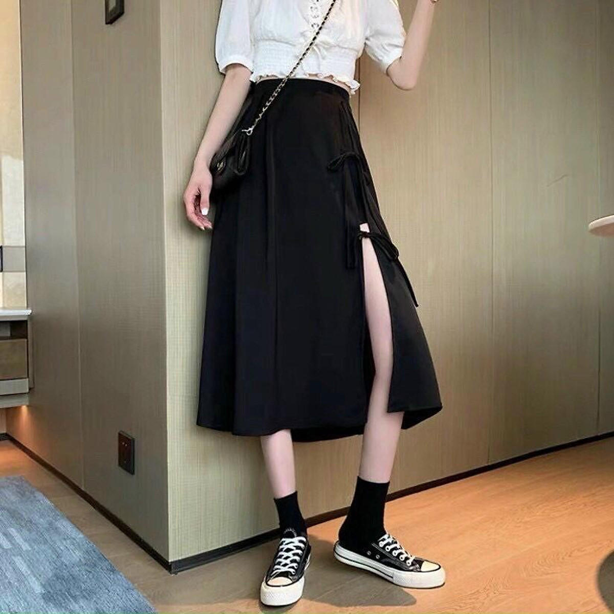 chân váy đen xẻ tà giá tốt Tháng 7 2023  Mua ngay  Shopee Việt Nam