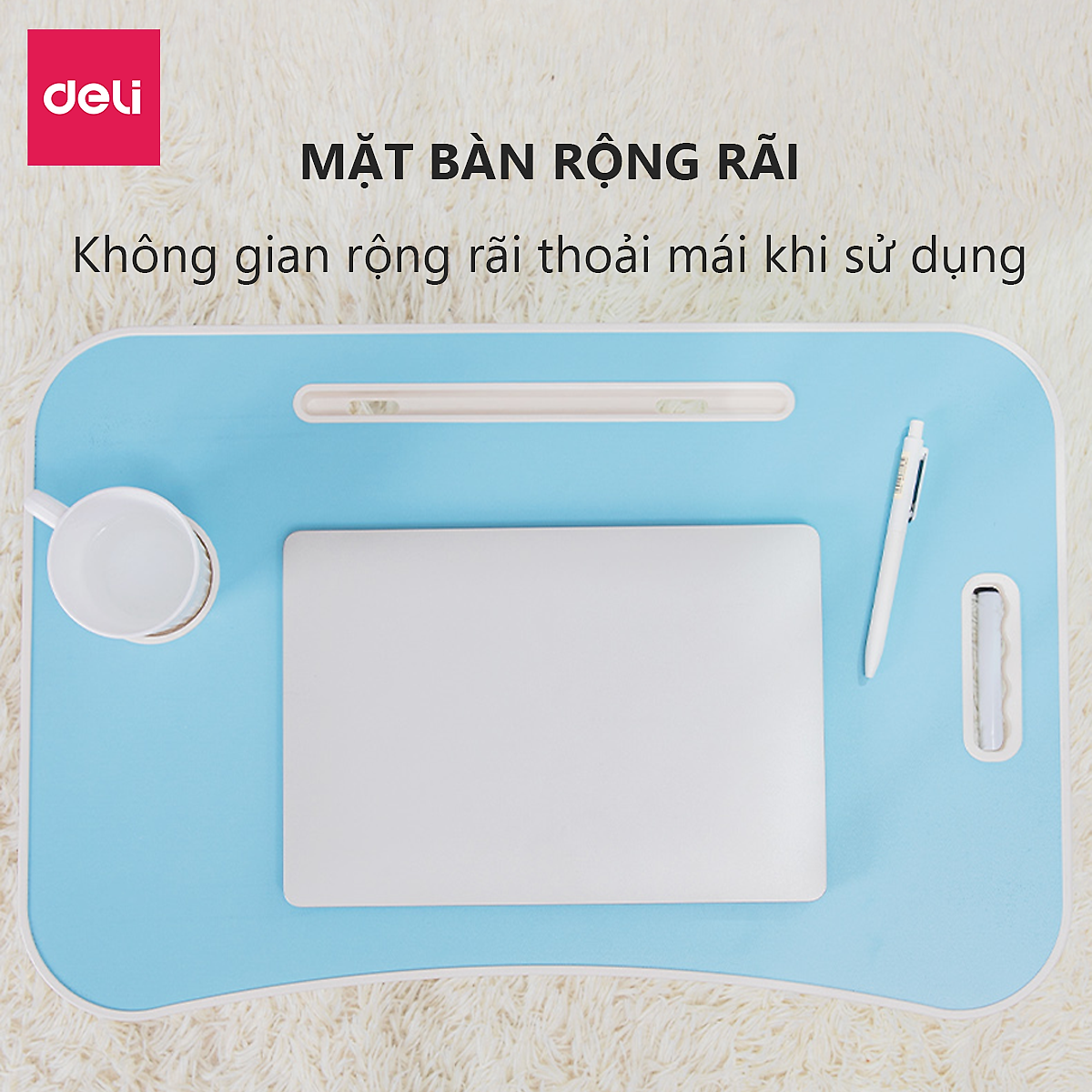 Bàn Gấp Học Sinh Thông Minh Gấp Gọn Có Khe Máy Tính Bảng Và Ổ USB Tuỳ Loại Deli - Bàn Xếp Laptop Đa Năng Có Thể Gấp Gọn - Nhiều Màu