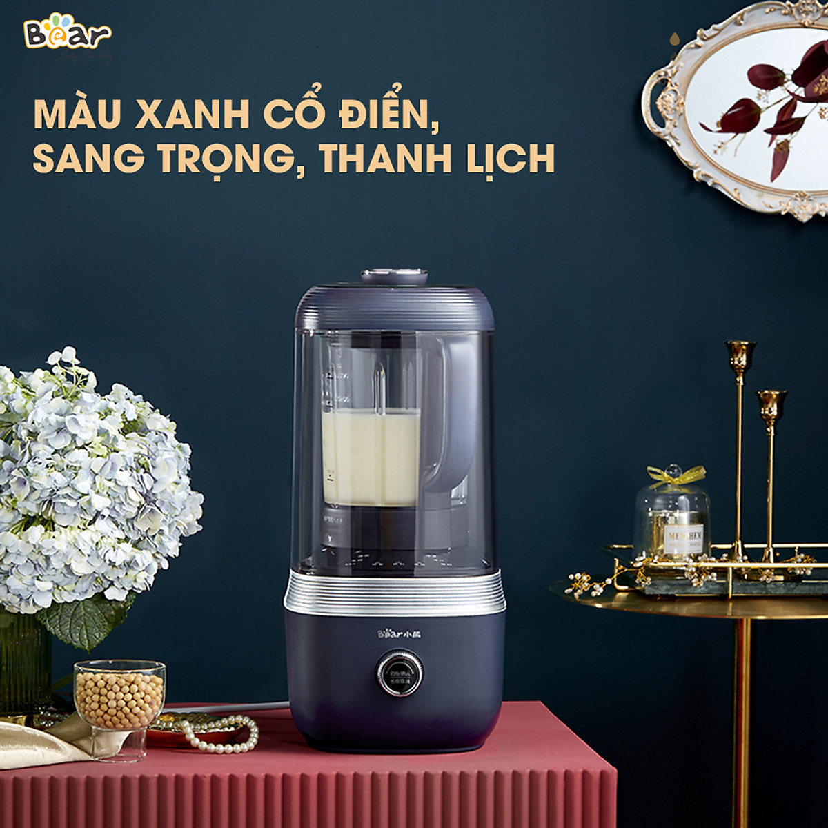 Máy Xay Nấu Đa Năng Bear 1,5L Chống Ồn Cao Cấp, Làm Sữa Hạt, Sinh Tố Tiện Lợi PBJ-B06S2 - Hàng chính hãng