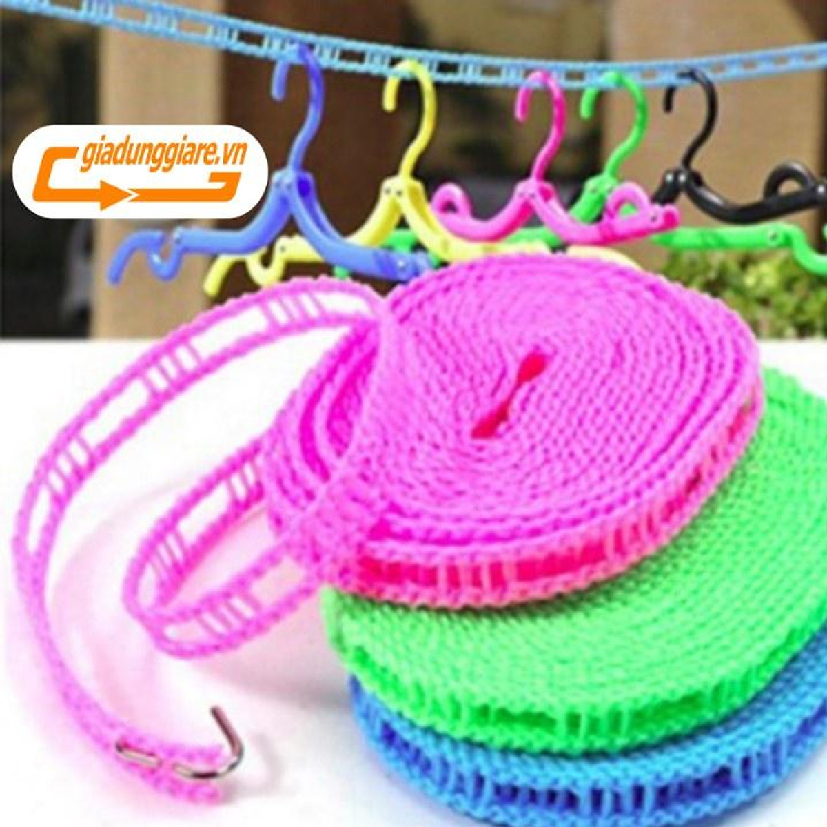 Cuộn Dây Phơi Quần Áo Chống Dồn Chịu Lực Dẻo Dai (Dài 5M , Mầu Giao Ngẫu