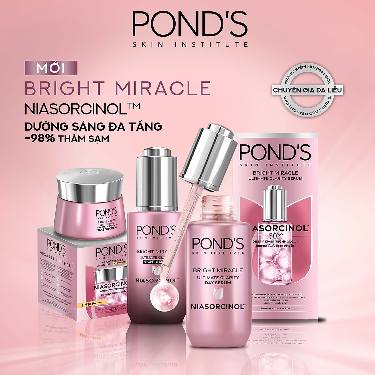 Serum Sáng Đa Tầng Pond'S Bright Miracle Mờ Thâm Sạm