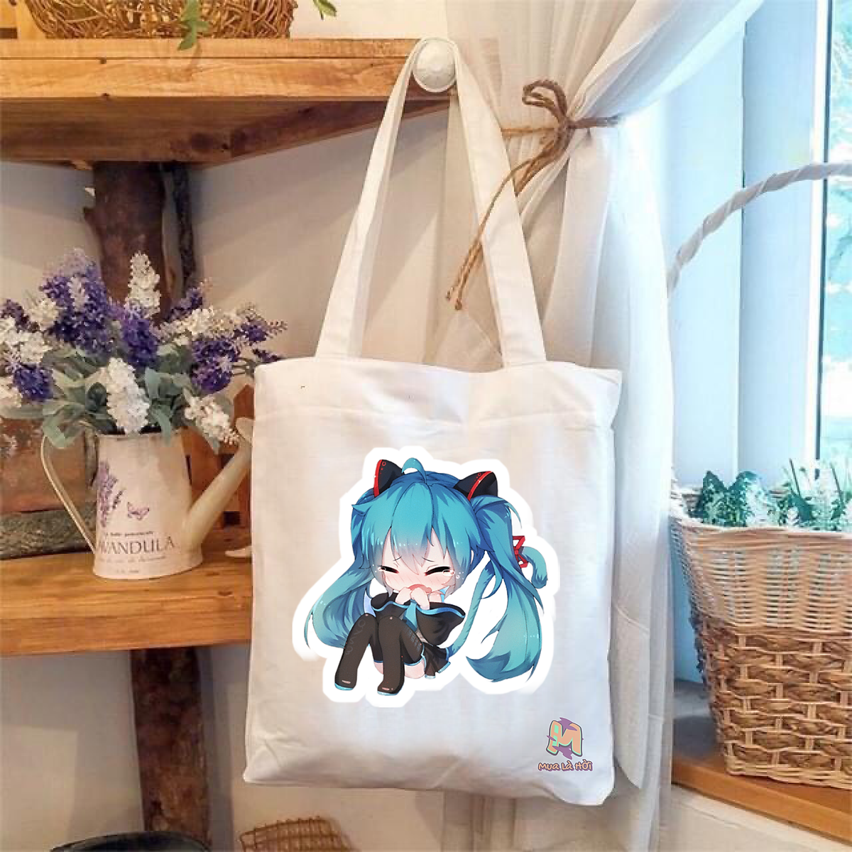 Túi Tote in hình chủ đề Hatsune Miku - Túi tote có khóa