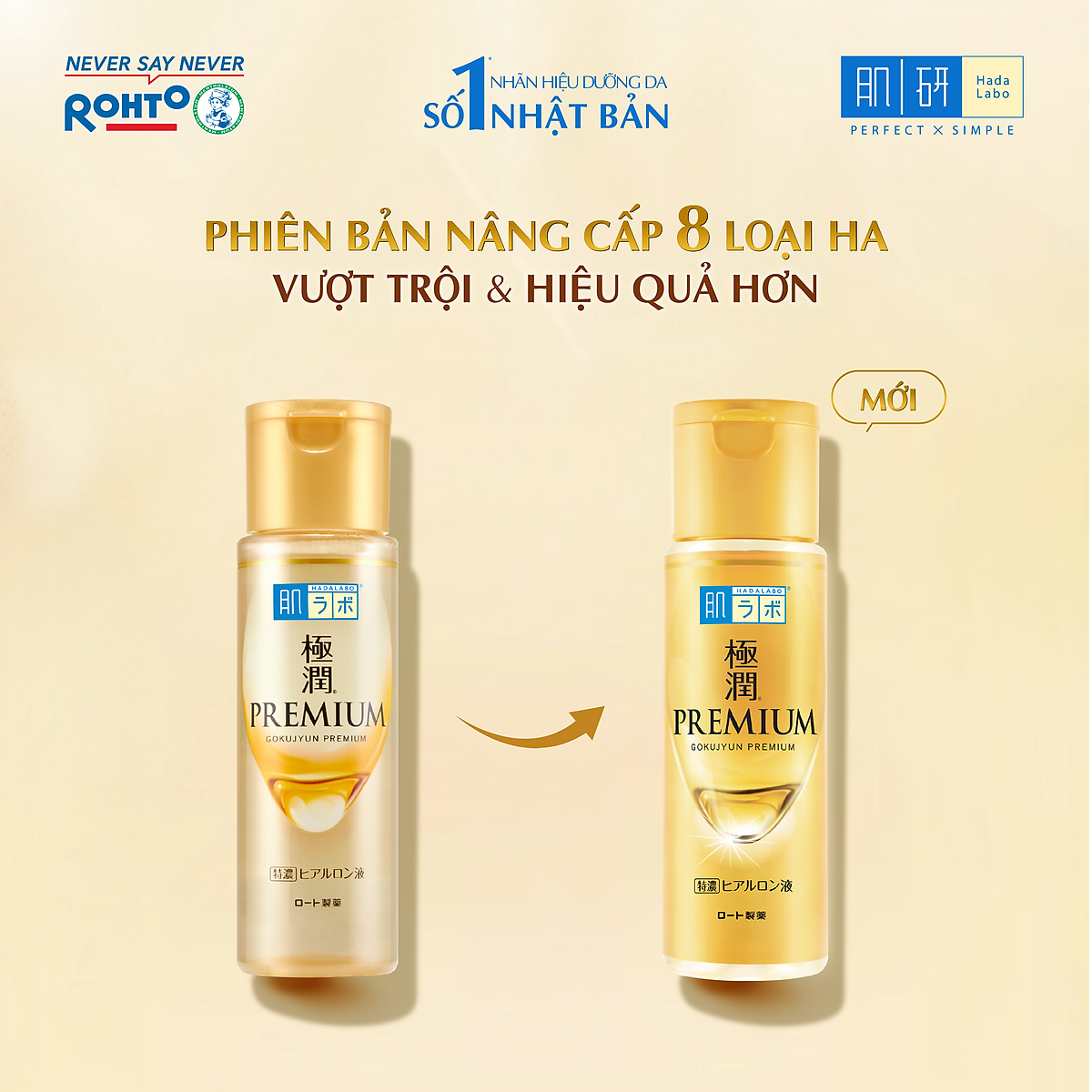 Lotion dưỡng ẩm cao cấp - Siêu cấp ẩm cho da căng mượt Hada Labo Gokujyun Premium Hydrating Lotion (170ml)
