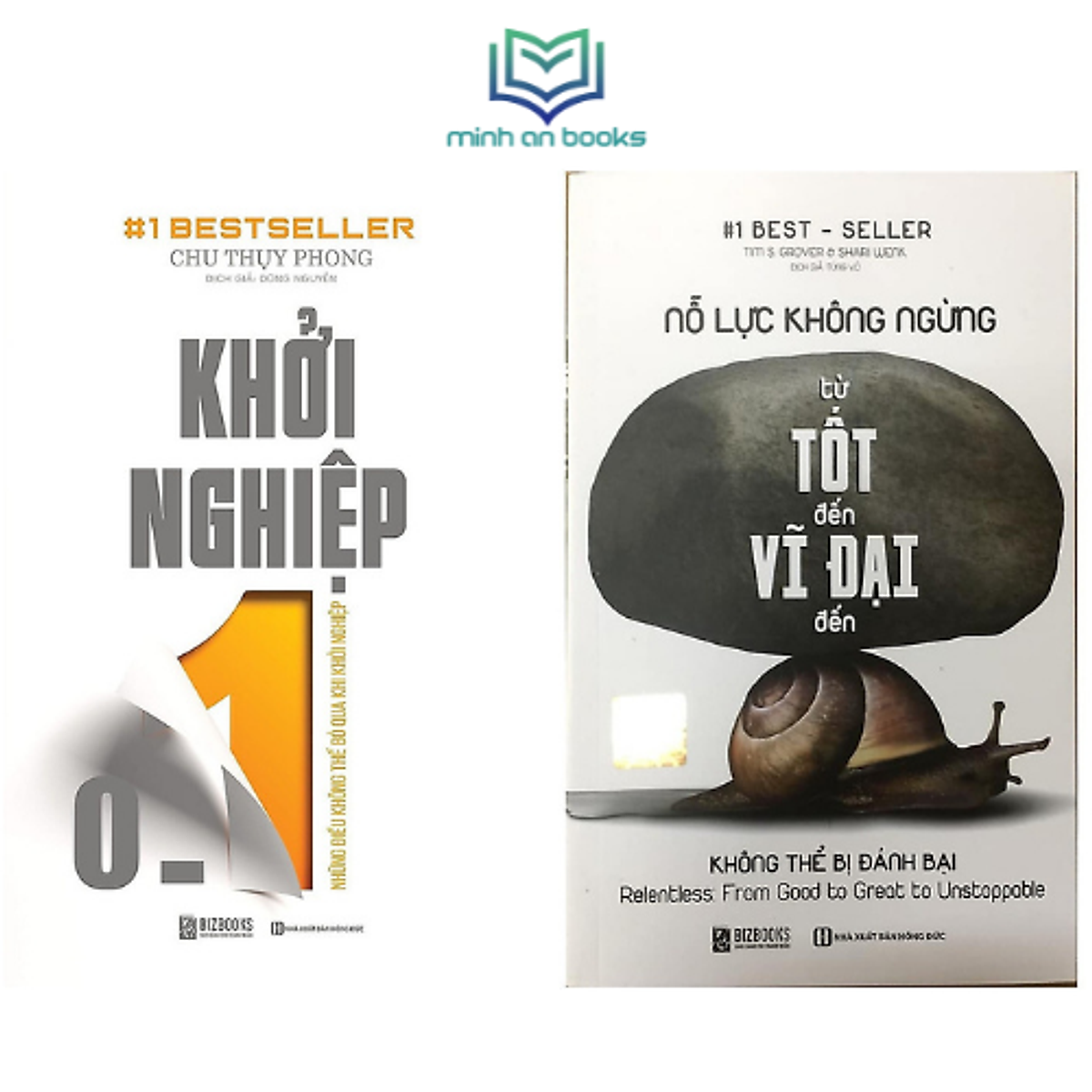 Combo 2 Cuốn Sách: Nỗ Lực Không Ngừng – Từ Tốt Đến Vĩ Đại Đến Không Thể Bị Đánh Bại và Khởi Nghiệp 0 – 1: Những Điều Không Thể Bỏ Qua Khi Khởi Nghiệp - BIZBOOKS x MinhAnBooks