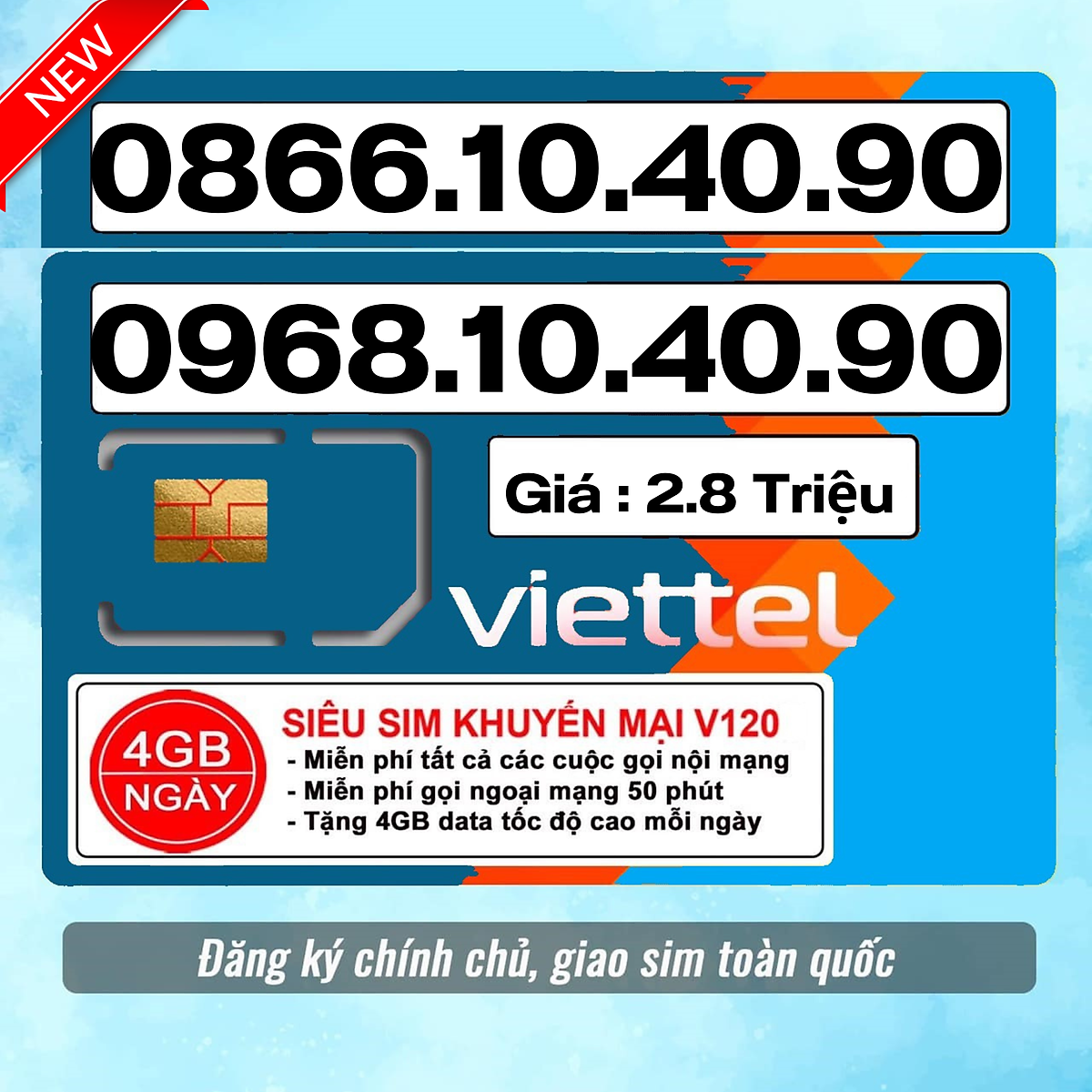 Sim Số Đẹp Viettel - Hàng Chính Hãng - Đăng Kí Chính Chủ - Sim Đôi