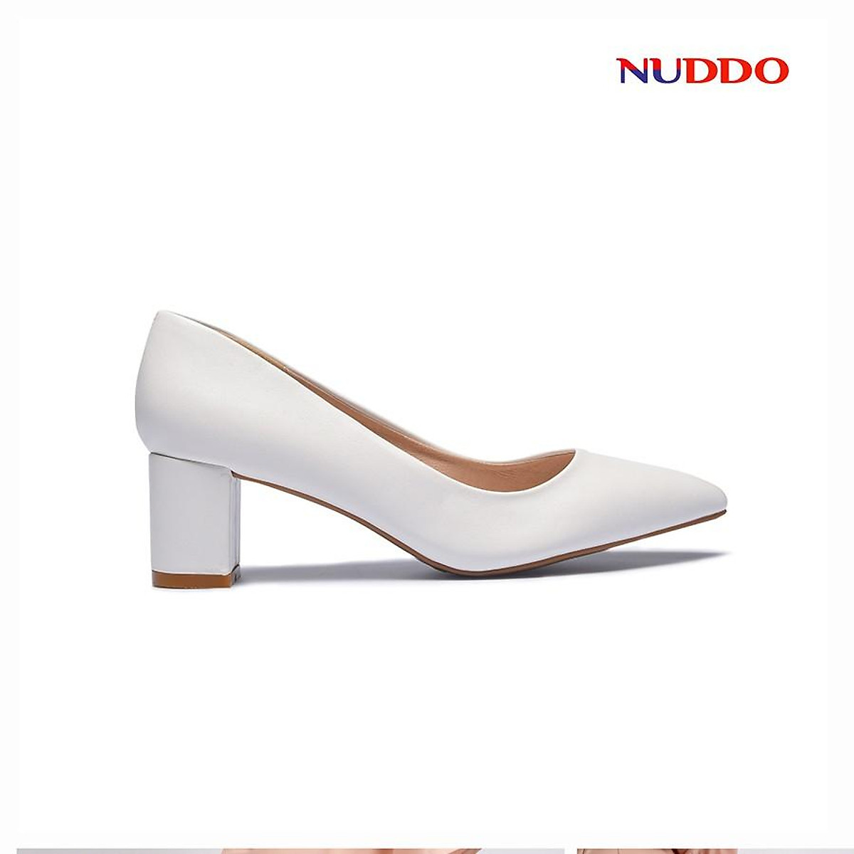 Mua Giày cao gót nữ công sở NUDDO gót vuông 5 phân mũi nhọn da mềm cao cấp - TRẮNG - 37 tại Nuddo Mua Giày Cao Gót Nữ Công Sở Nuddo Gót Vuông 5 Phân Mũi Nhọn Da Mềm Cao Cấp - Trắng - 37 Tại Nuddo