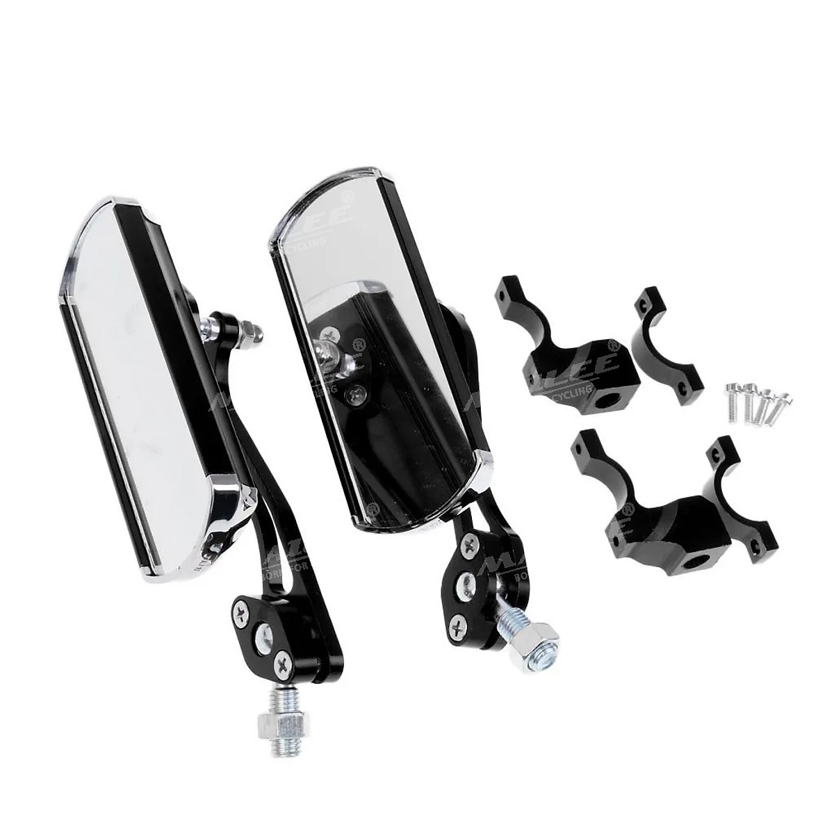 Gương Vuông Xe Đạp quan sát chiếu hậu xe đạp/ xe đạp điện 360 độ (2 chiếc/ bộ), chất liệu hợp kim nhôm (đã kèm theo pad chân gương lỗ 8mm) - Mai Lee