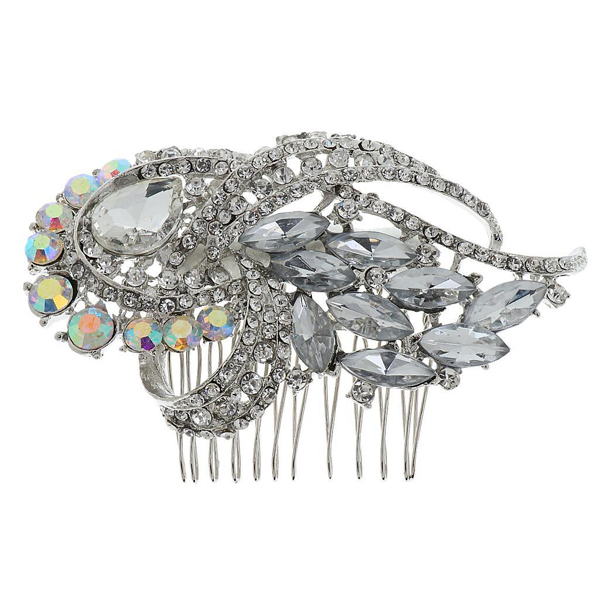 Wedding Bridal Crystal Rhinestone Hairpin Colorful Diamante Hair Clip Comb Wedding Bridal Crystal Rhinestone Hairpin Colorful Diamante Hair Clip Comb
