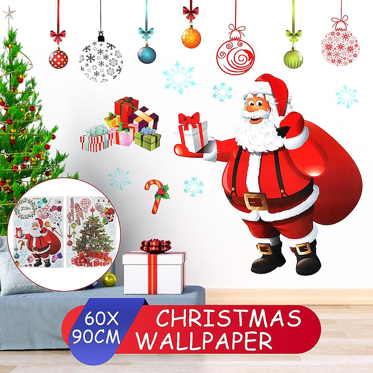 Mua Christmas Santa Claus Wall Wallpaper Sticker Decor Kids Arts ...