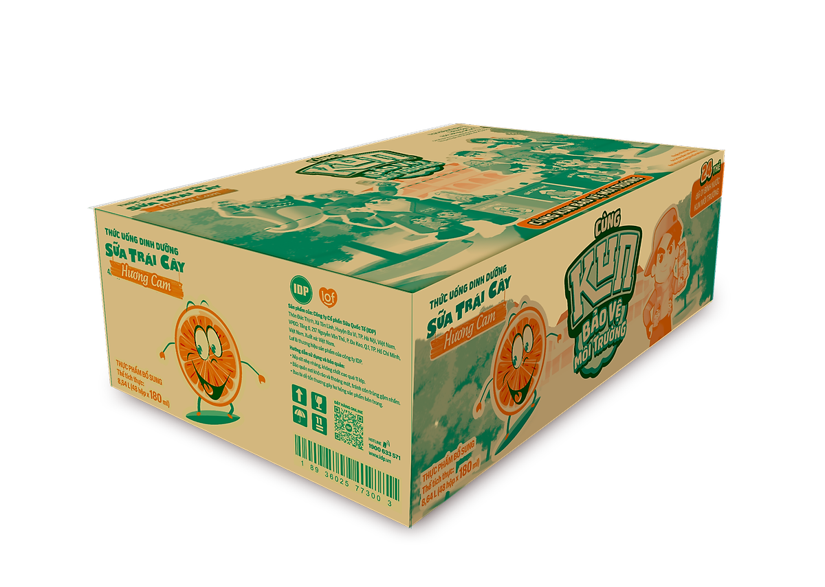 Thùng 48 Hộp Sữa Trái Cây Hương Cam KUN 180ml/hộp ( thẻ cào)