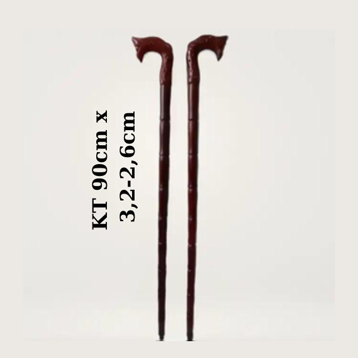 Combo Batoong chống trượt cho người già -đầu rồng-gỗ xà cừ tự nhiên Cây xỏ giầy gỗ muồng đên 55cm