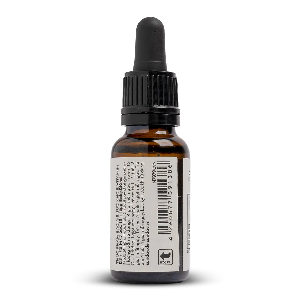 Thực phẩm bảo vệ sức khỏe Vitamin D3K2 MK7 Sunday Natural 20ml nhập khẩu từ Đức bổ sung D3K2 cho bé từ sơ sinh