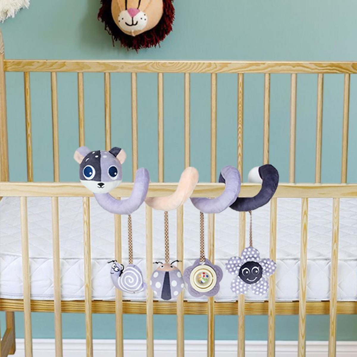Baby Crib Cot Pram Hanging Rattles Spiral Stroller Seat Toy with ...