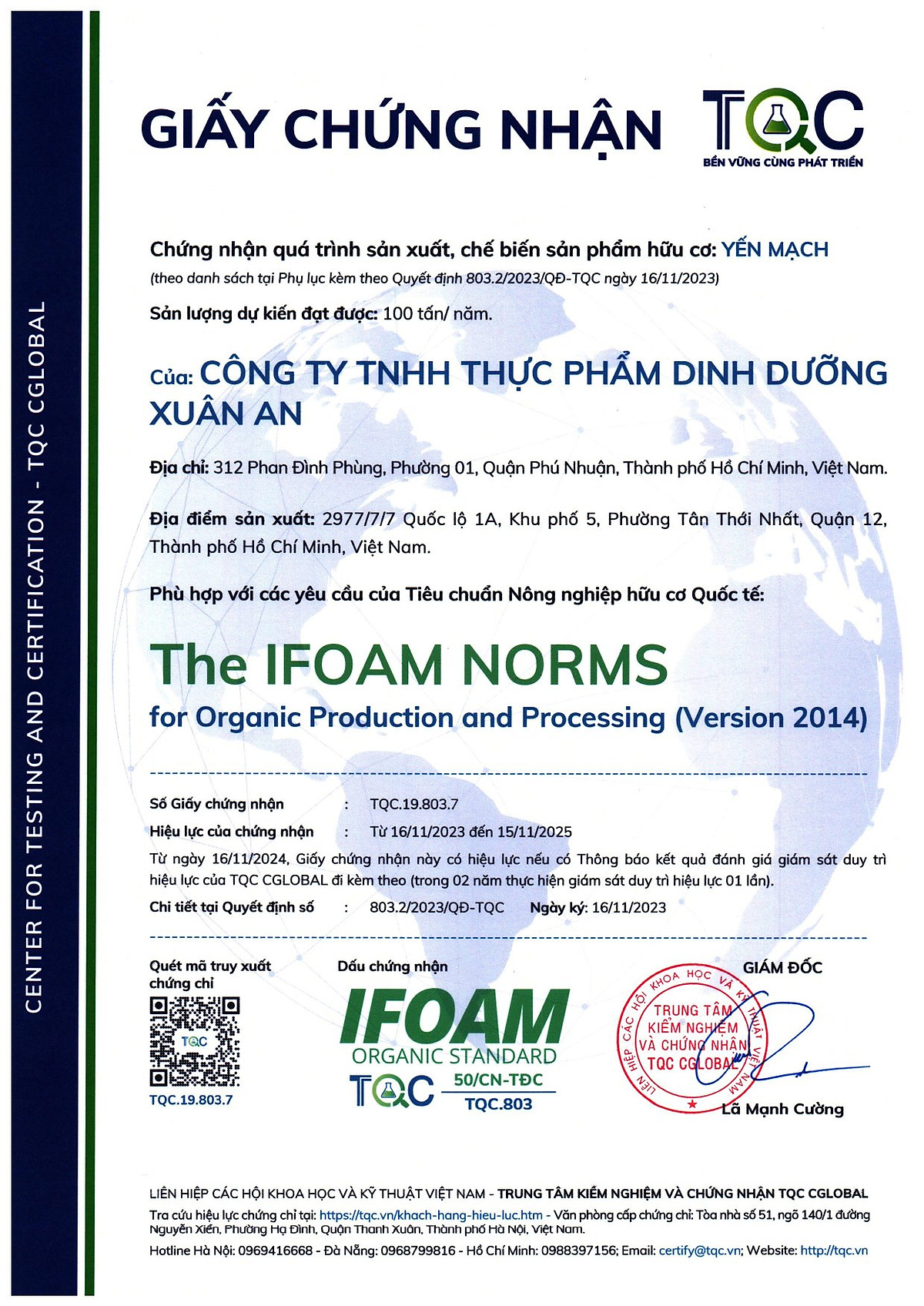 Yến Mạch Hữu Cơ Xuân An [ko đường] Túi 3Kg (Giảm 30%)