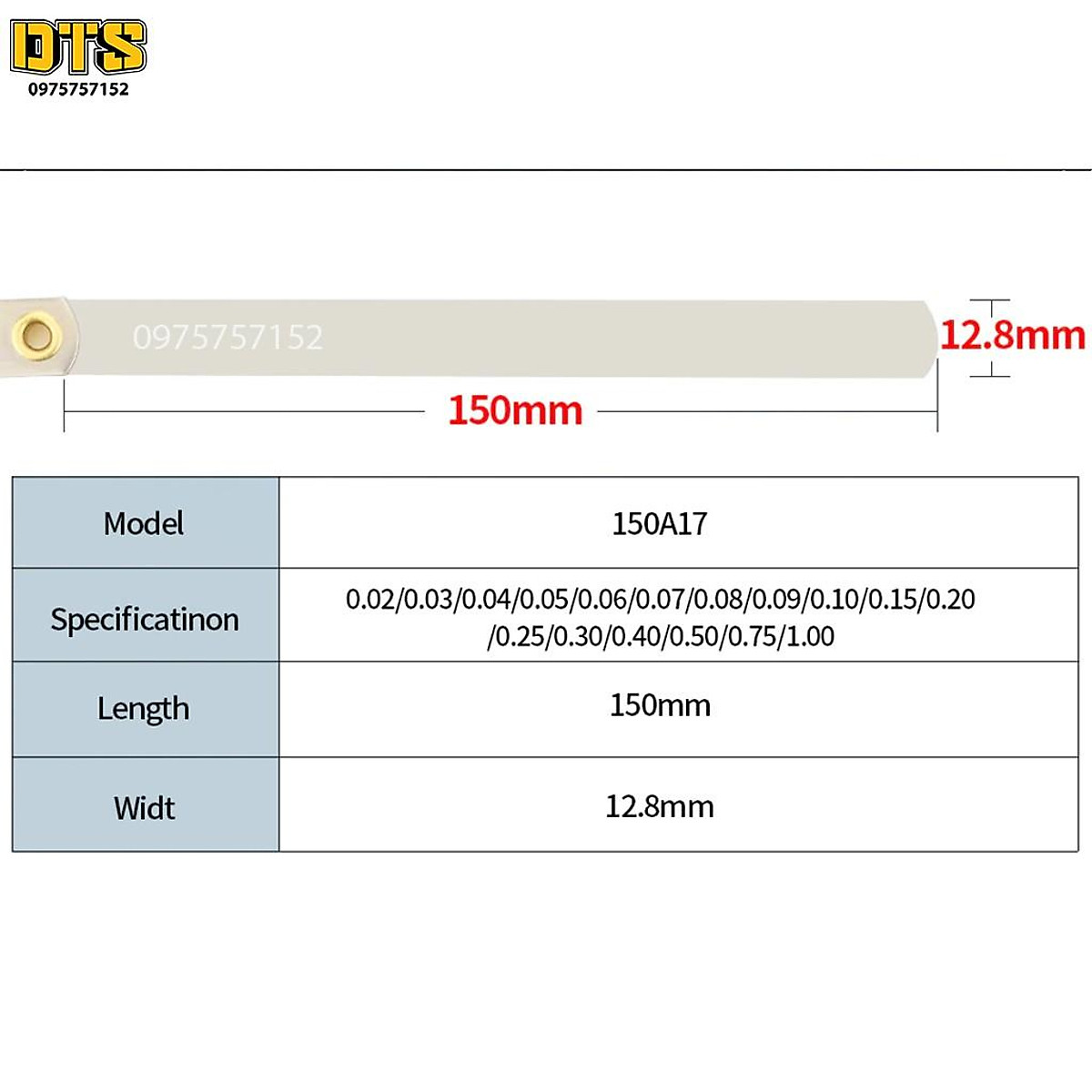 Bộ 17 thanh thước căn lá dài 150mm, thước lá chỉnh cò đo khe hở 0.02-