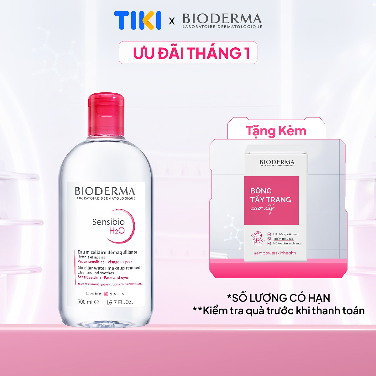 Nước tẩy trang Công Nghệ Micella Bioderma Sensibio H2O - 500ml