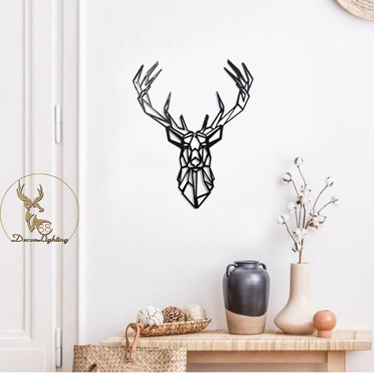 Mua Tranh gỗ 2D treo tường, dán tường, trang trí hình con hươu ...
