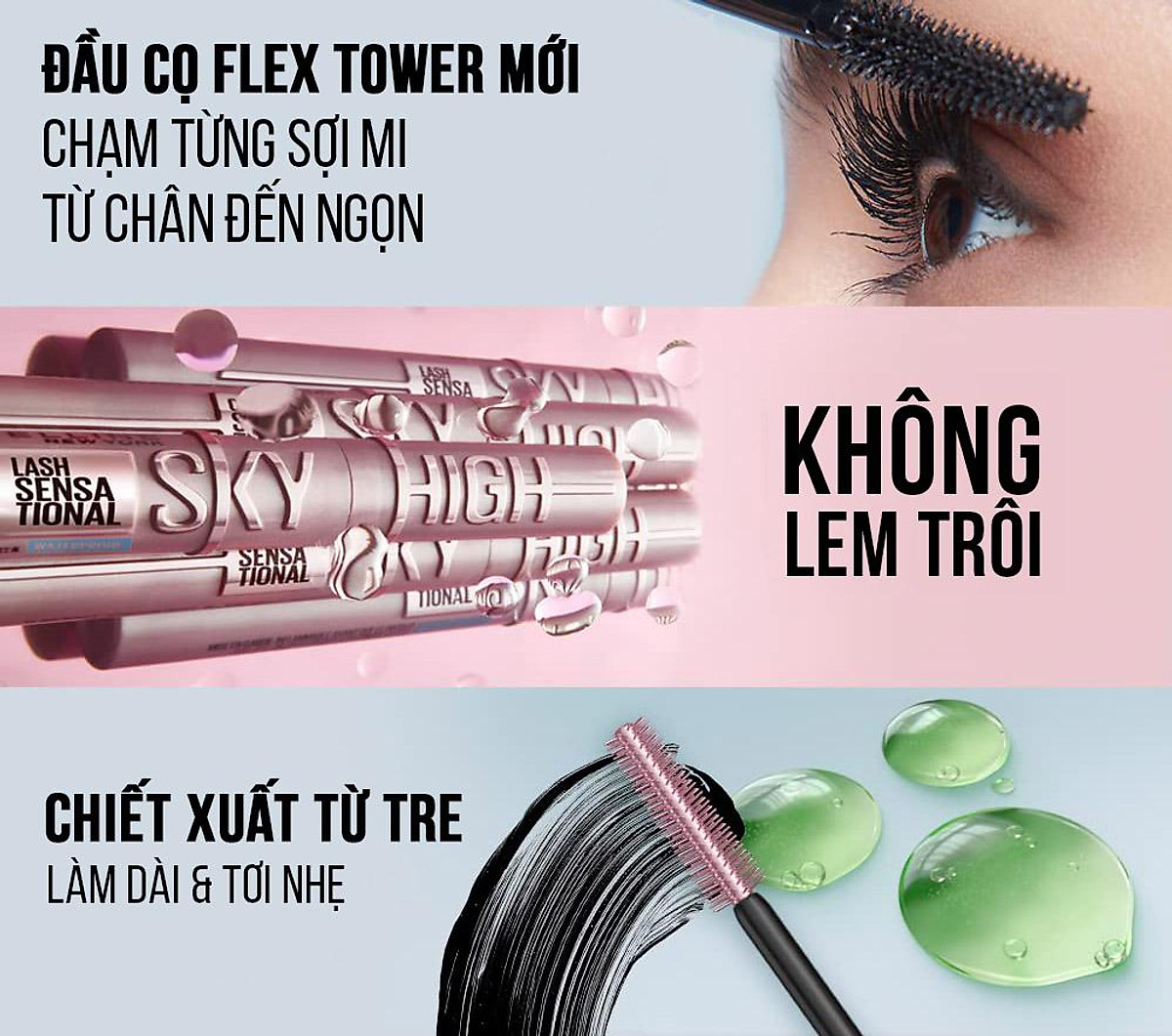 Mascara Maybelline Lash Sensational Sky High Mi Dài, Cong, Dày Hoàn Hảo 6ml