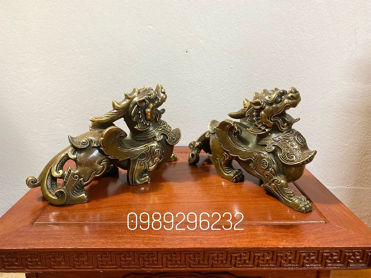 Cặp Tỳ Hưu Phong Thuỷ bằng đồng