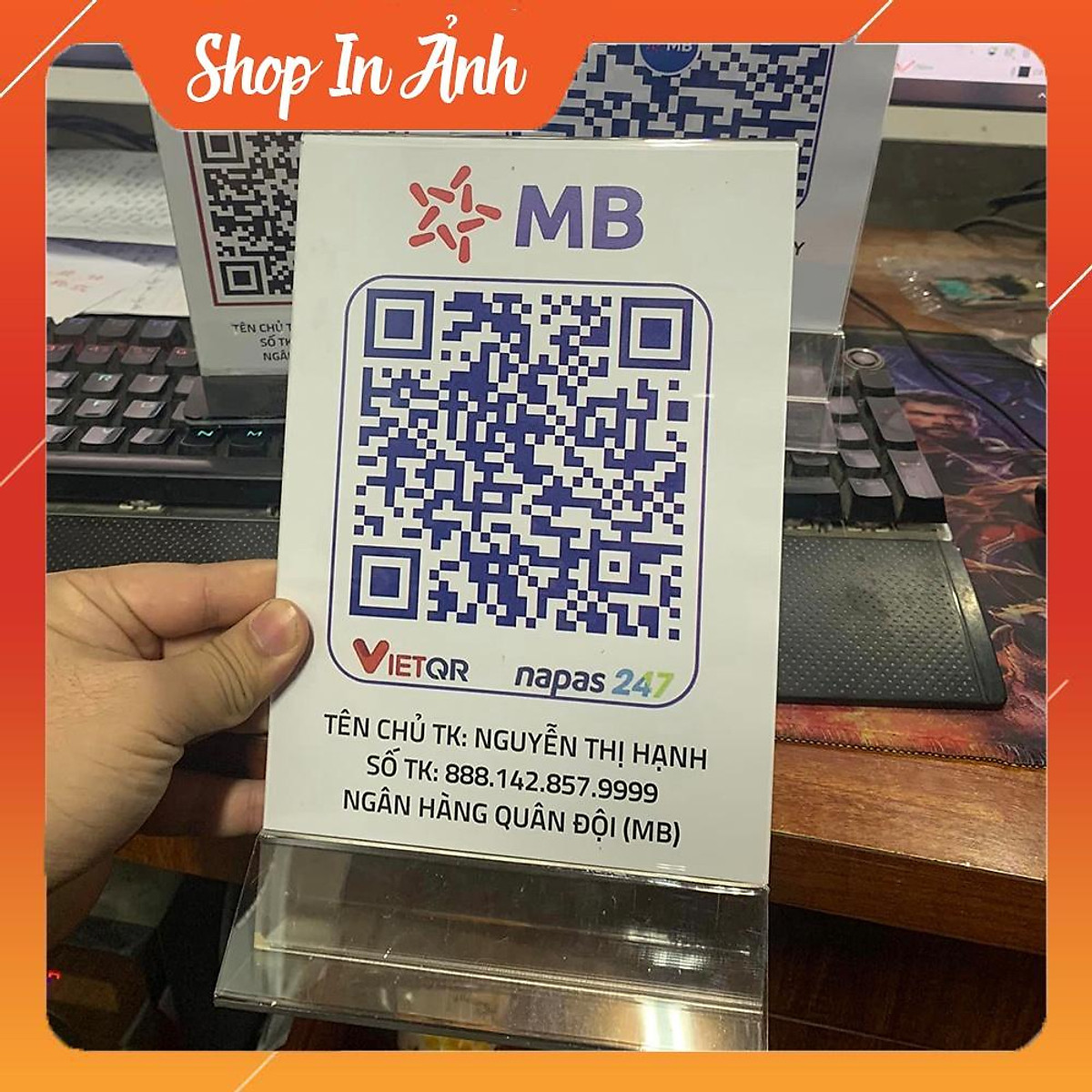 Mã QR code chất liệu Mica để bàn, in 2 mặt theo yêu cầu - Dụng cụ văn ...